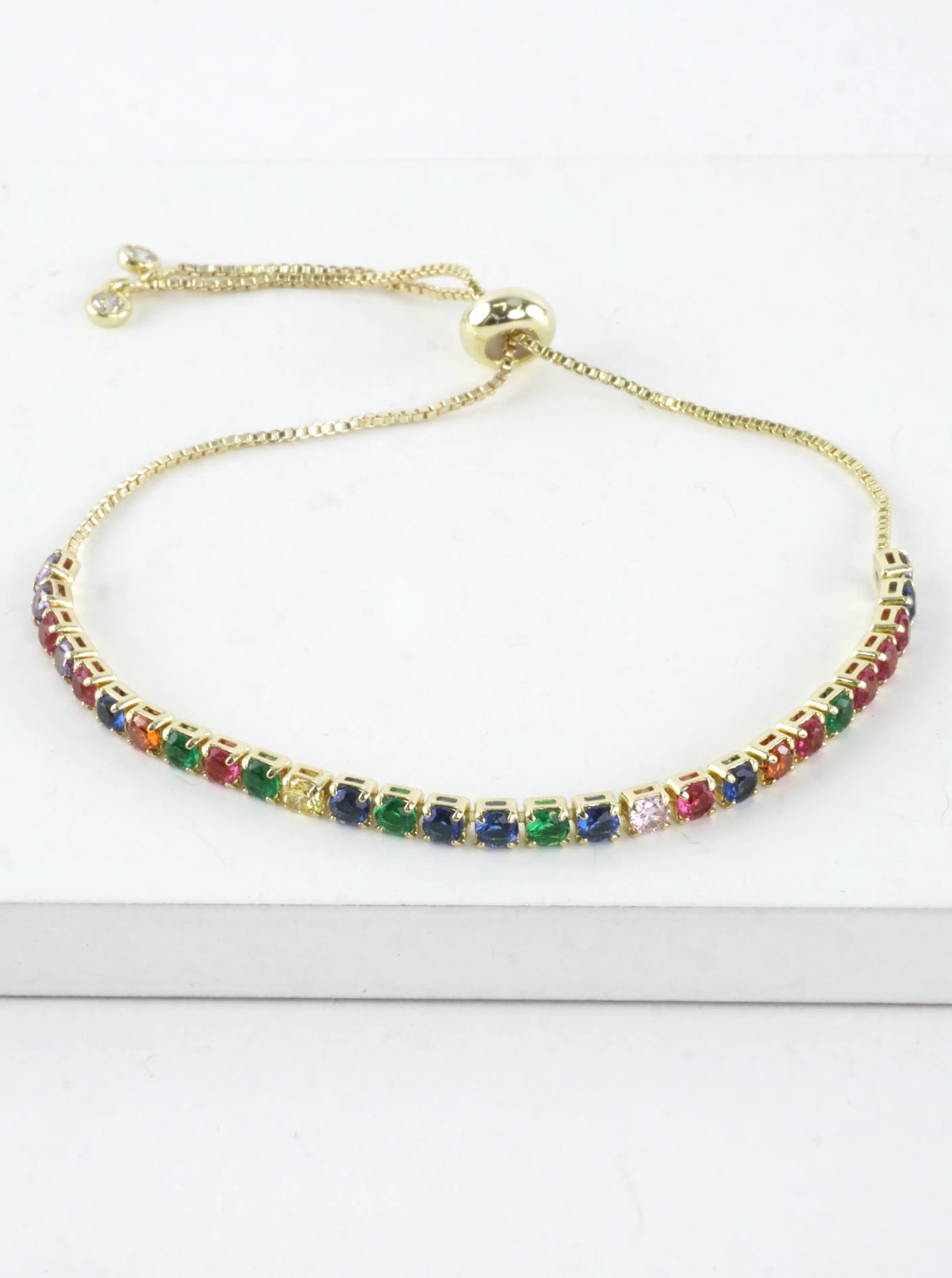 Cubic Zirconia Prong Set 3mm Pull Tie Bracelet