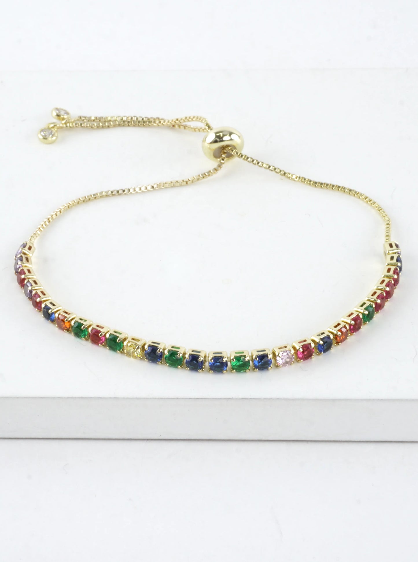Cubic Zirconia Prong Set 3mm Pull Tie Bracelet