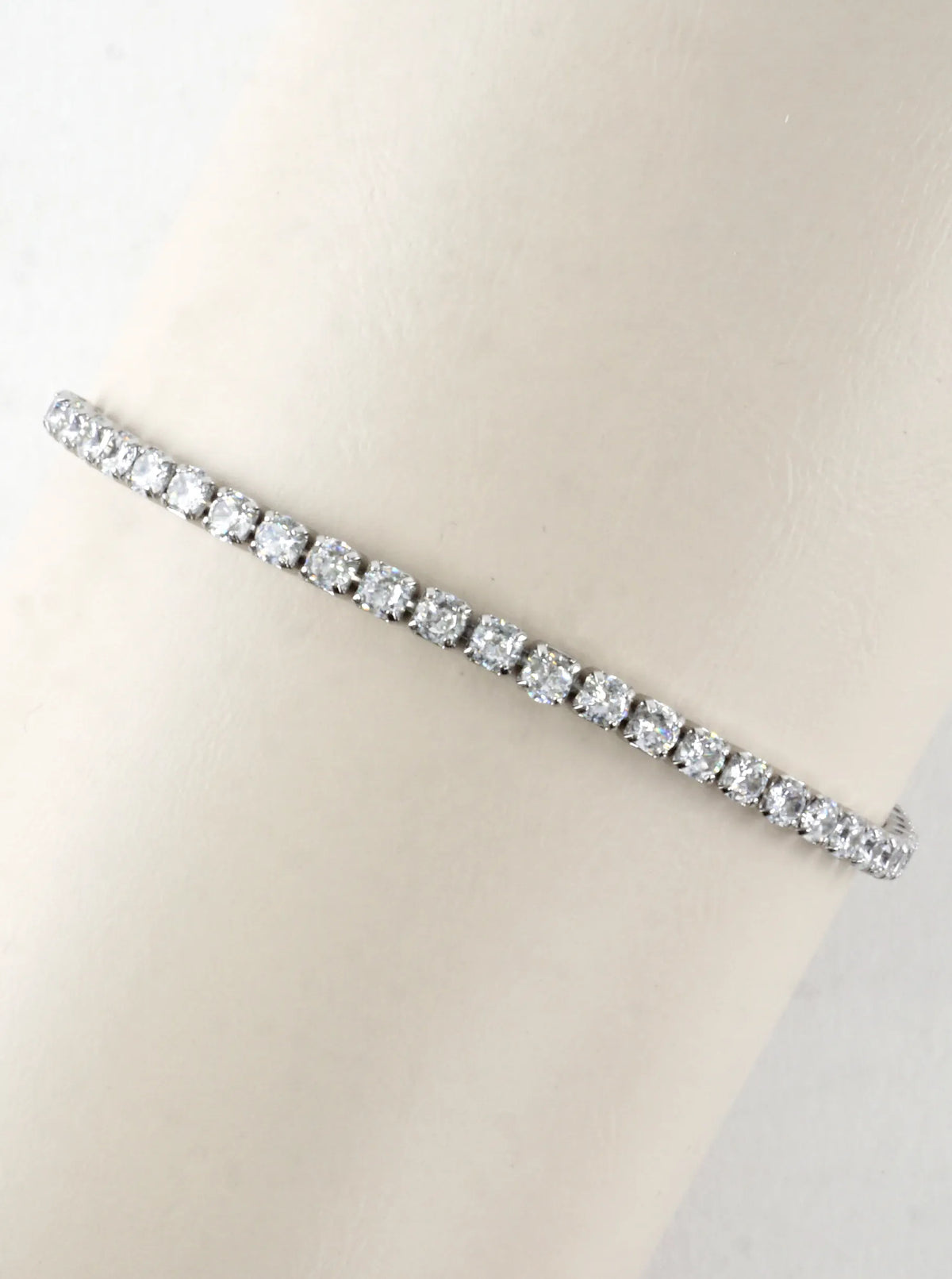 Cubic Zirconia Prong Set 3mm Pull Tie Bracelet