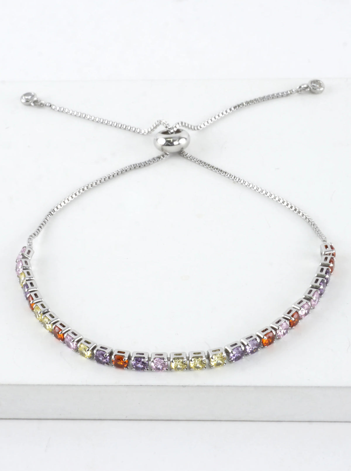 Cubic Zirconia Prong Set 3mm Pull Tie Bracelet
