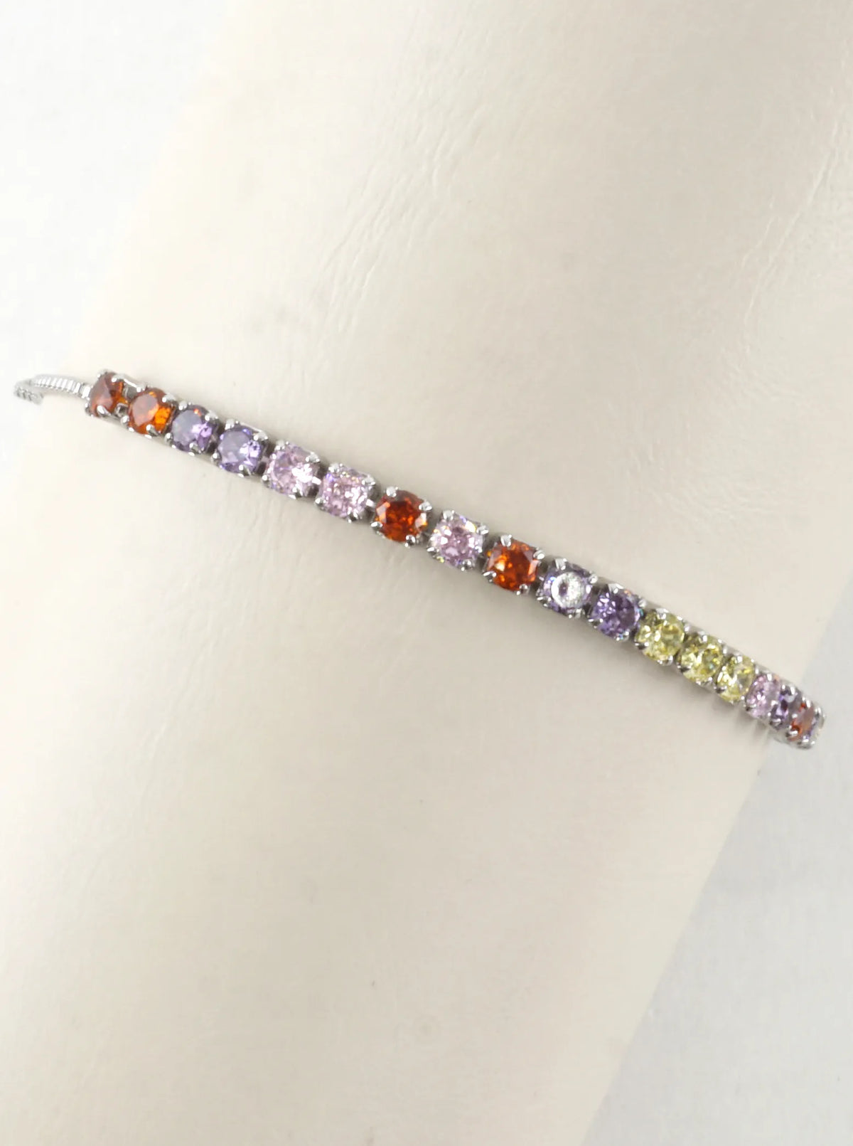 Cubic Zirconia Prong Set 3mm Pull Tie Bracelet