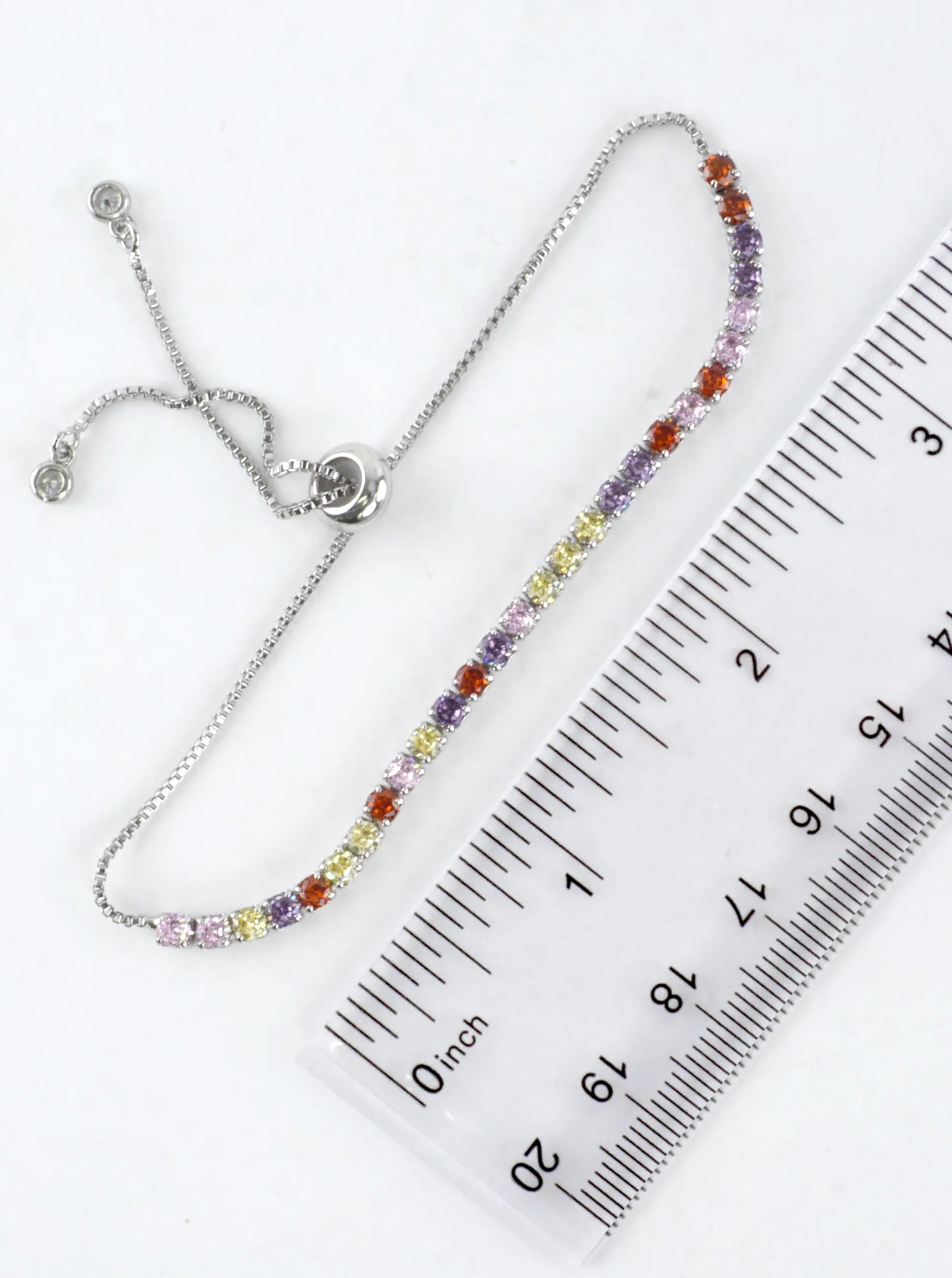 Cubic Zirconia Prong Set 3mm Pull Tie Bracelet