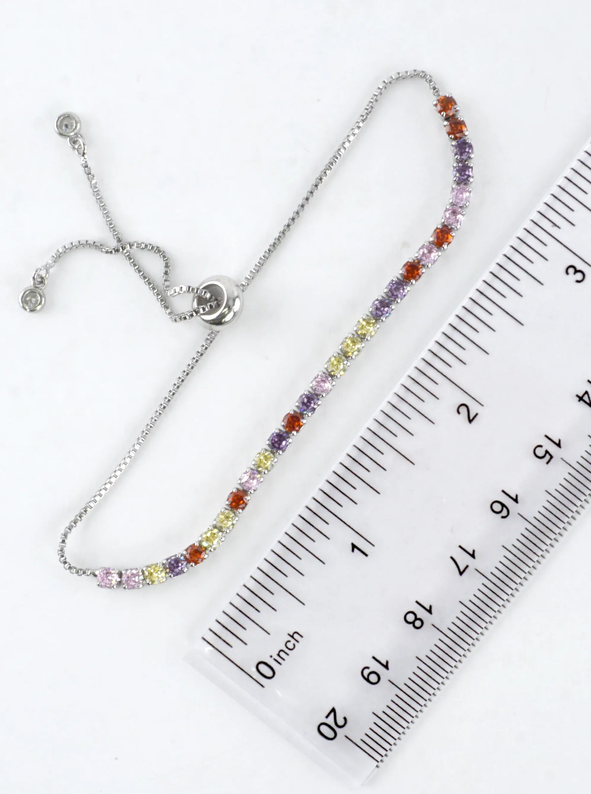 Cubic Zirconia Prong Set 3mm Pull Tie Bracelet