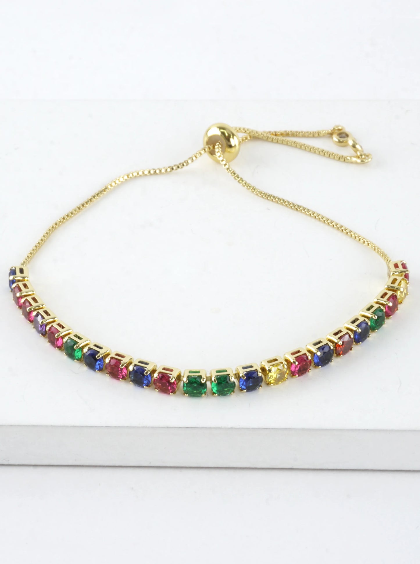 Cubic Zirconia Prong Set 4mm Pull Tie Bracelet