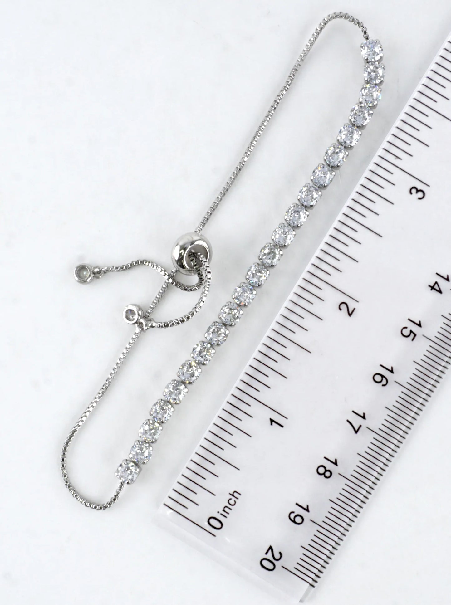 Cubic Zirconia Prong Set 4mm Pull Tie Bracelet