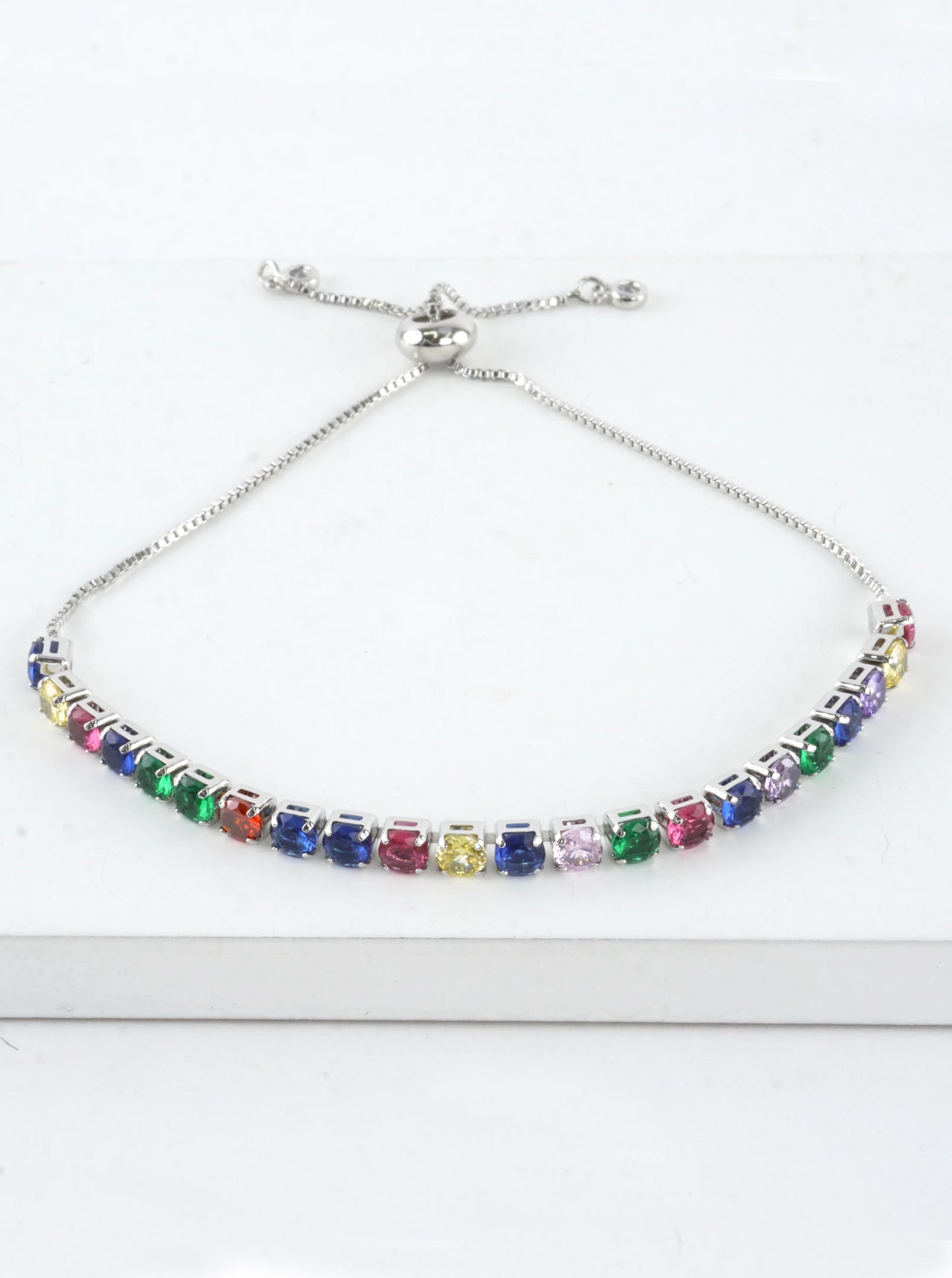 Cubic Zirconia Prong Set 4mm Pull Tie Bracelet