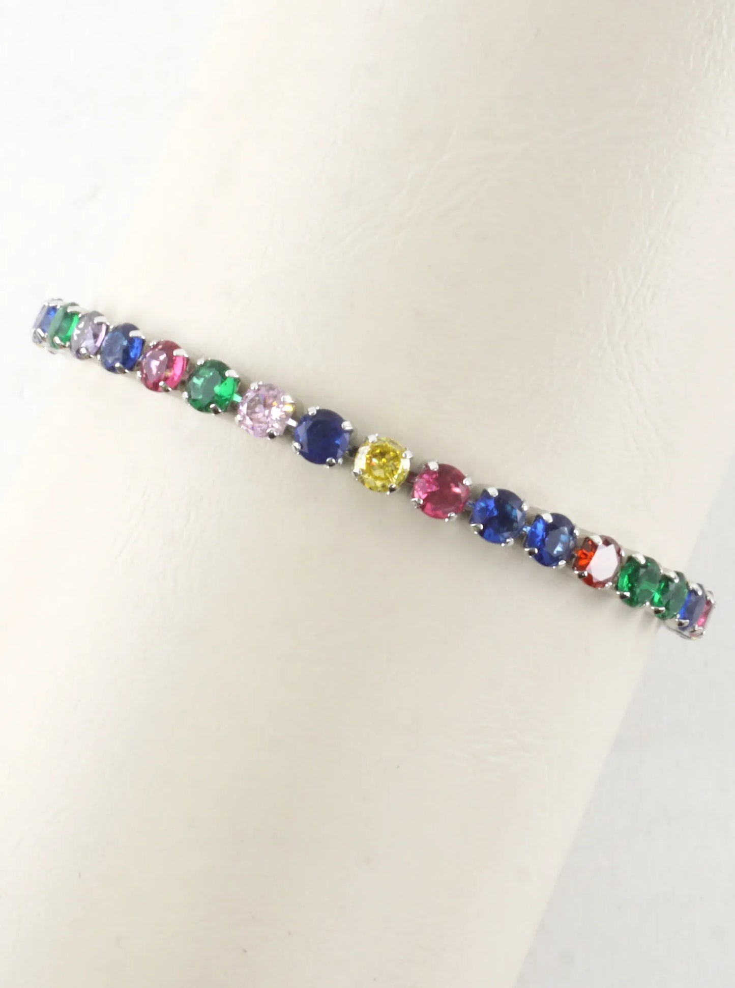 Cubic Zirconia Prong Set 4mm Pull Tie Bracelet