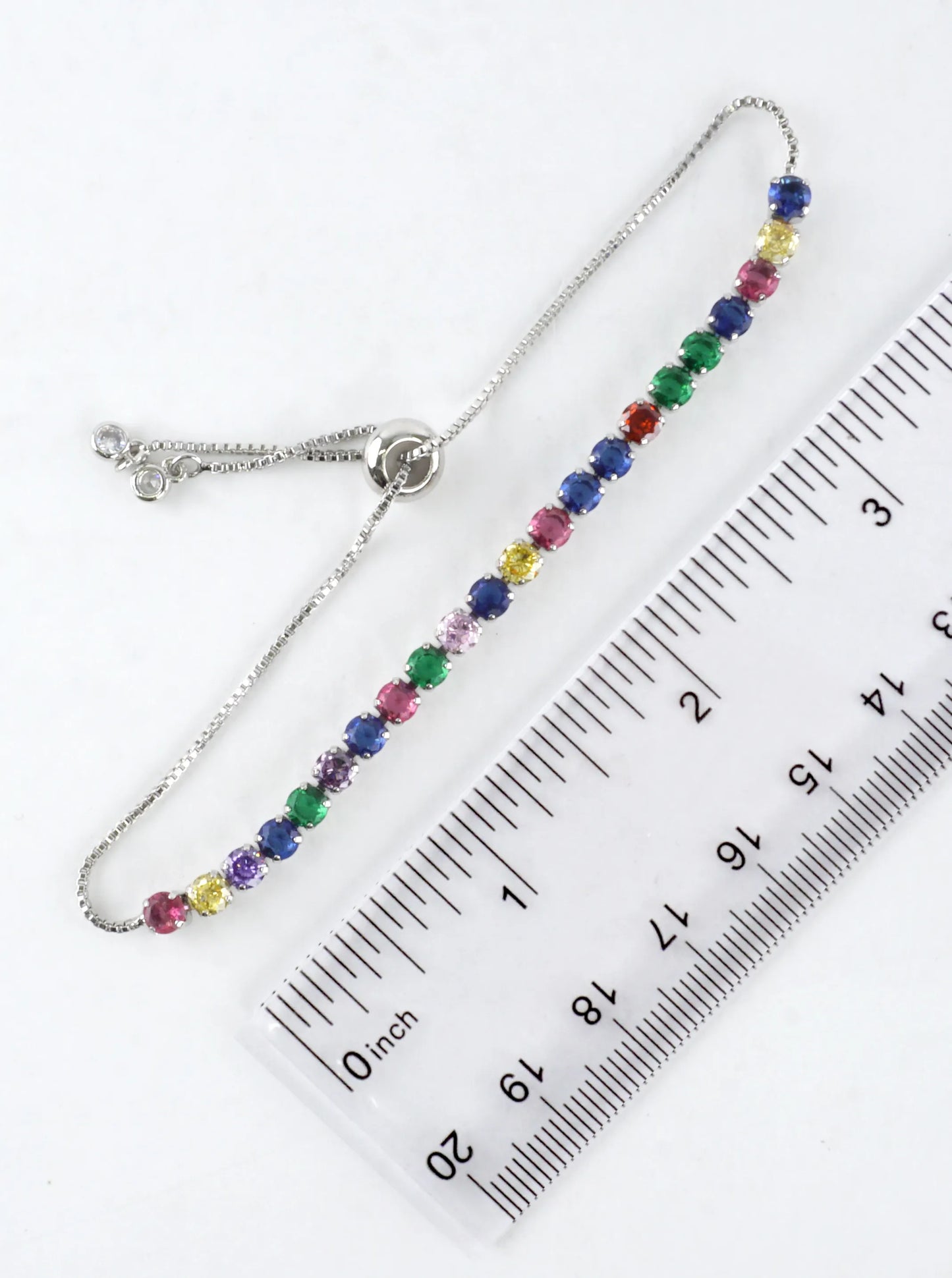 Cubic Zirconia Prong Set 4mm Pull Tie Bracelet