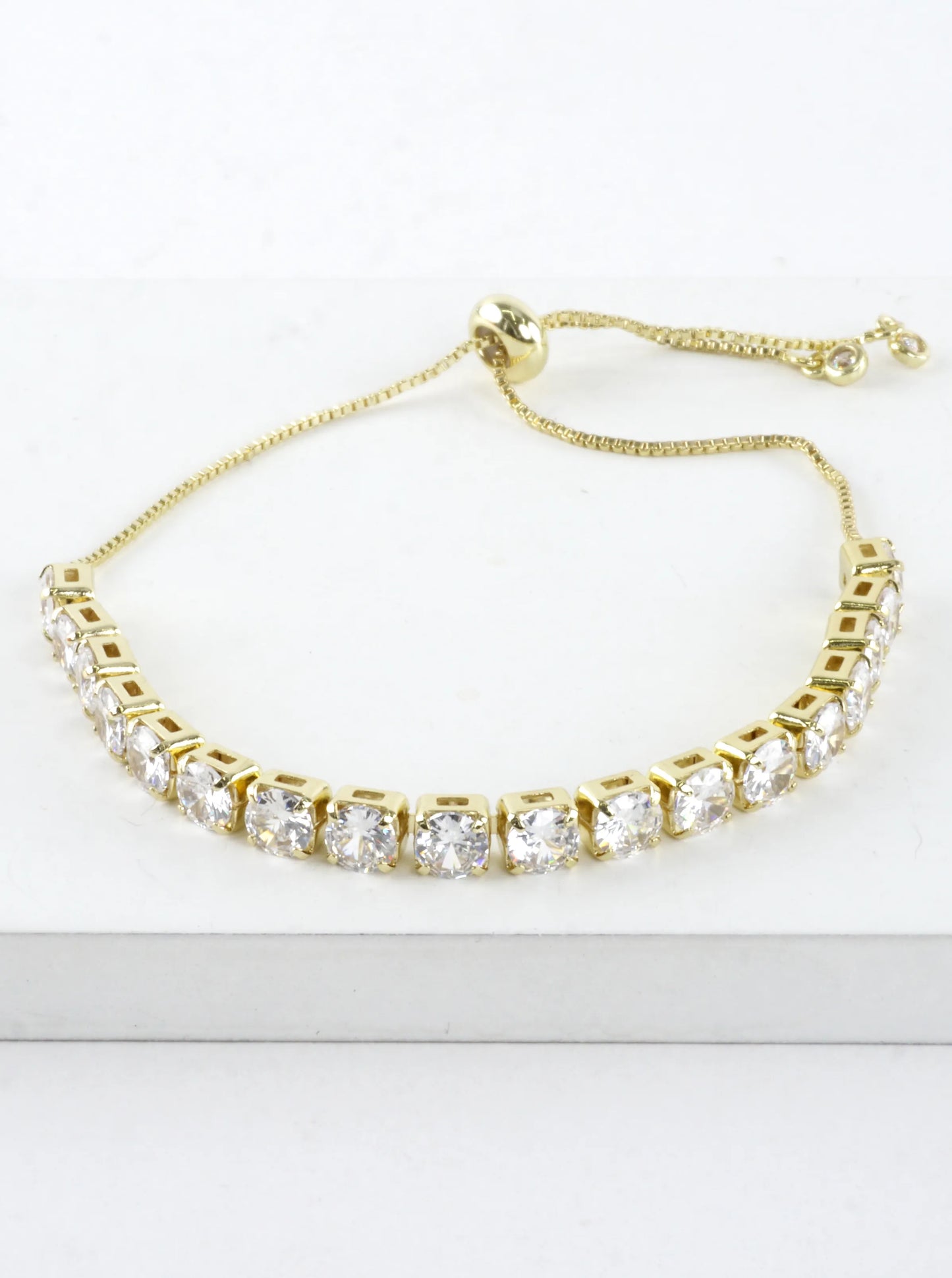 Cubic Zirconia Prong Set 5mm Pull Tie Bracelet