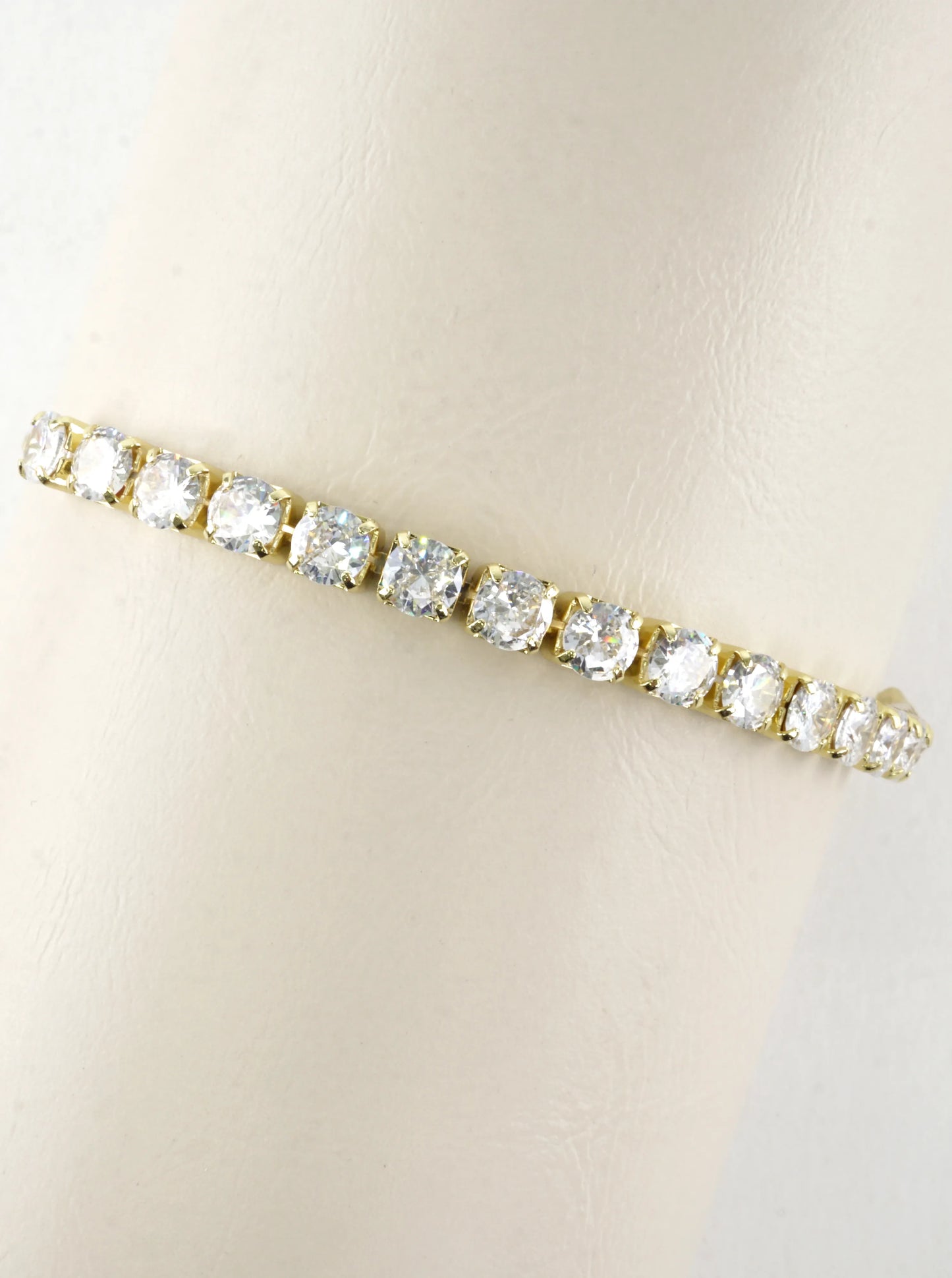 Cubic Zirconia Prong Set 5mm Pull Tie Bracelet
