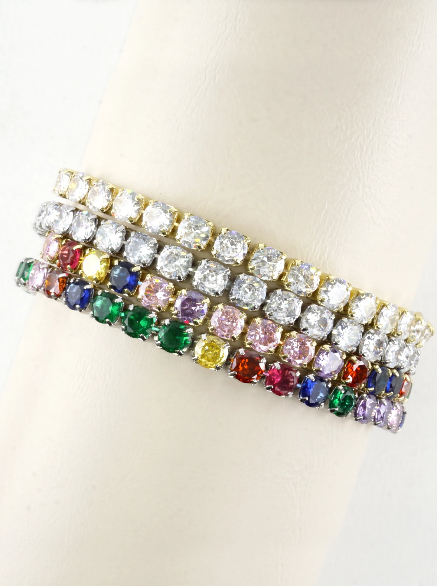 Cubic Zirconia Prong Set 5mm Pull Tie Bracelet