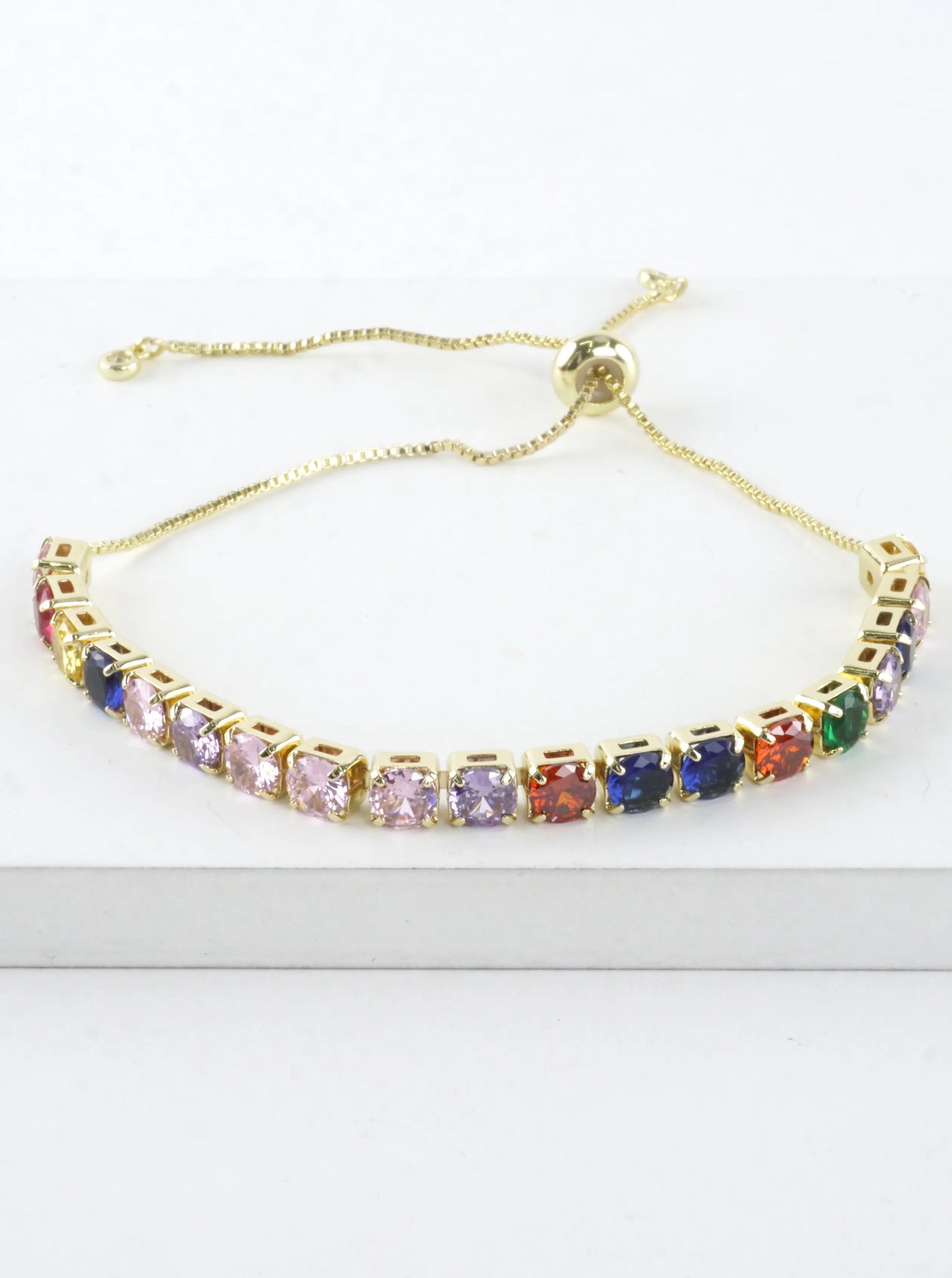 Cubic Zirconia Prong Set 5mm Pull Tie Bracelet