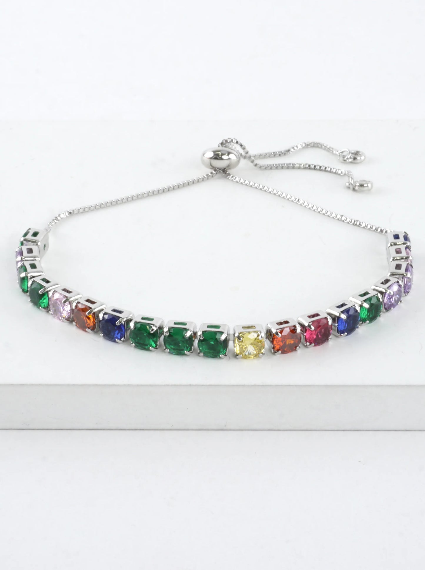 Cubic Zirconia Prong Set 5mm Pull Tie Bracelet