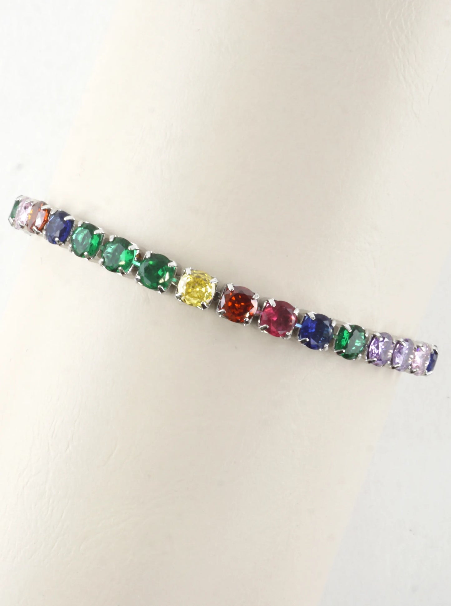 Cubic Zirconia Prong Set 5mm Pull Tie Bracelet