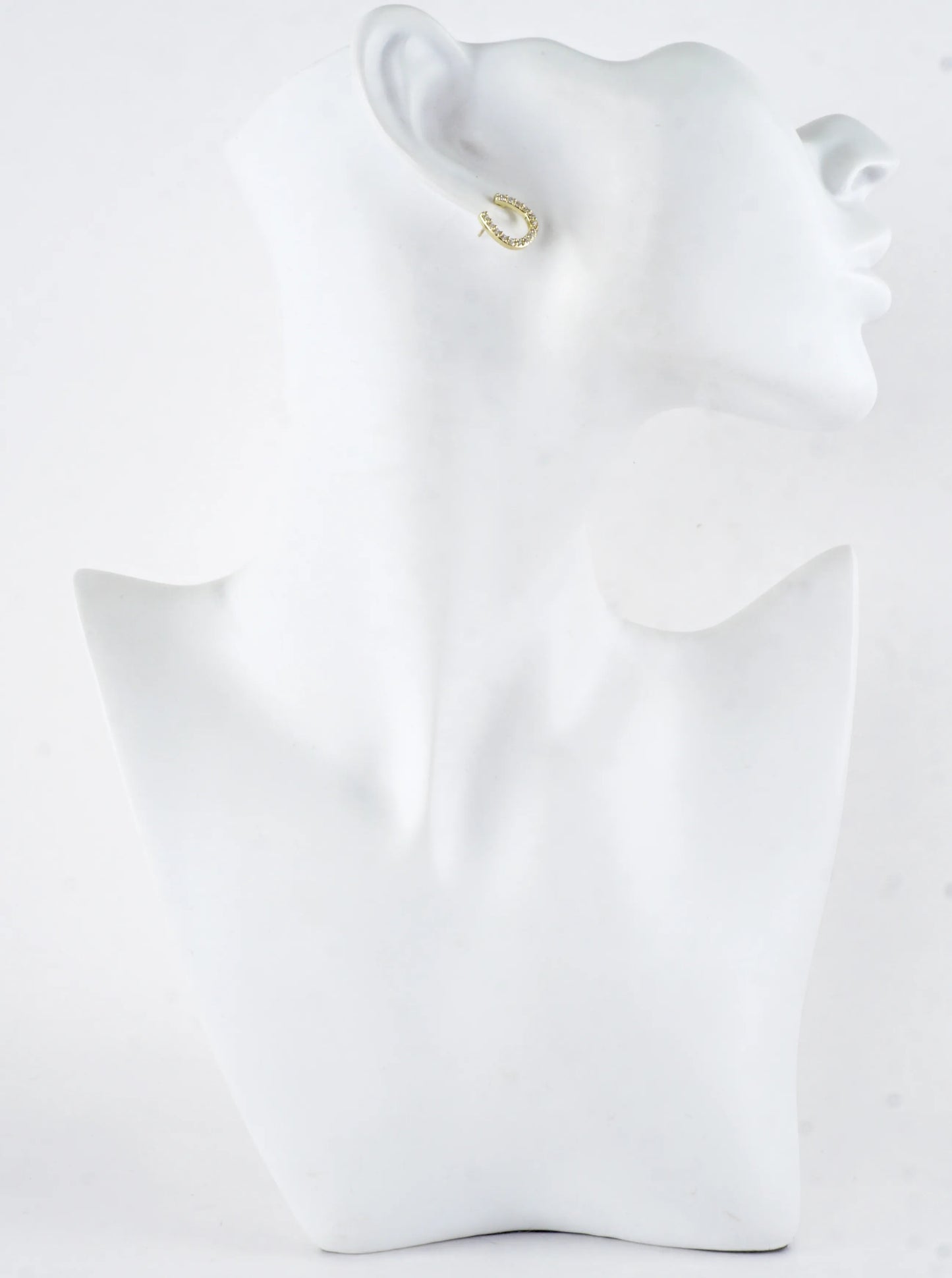 Cubic Zirconia Rodeo Horseshoe Pave Stud Earrings