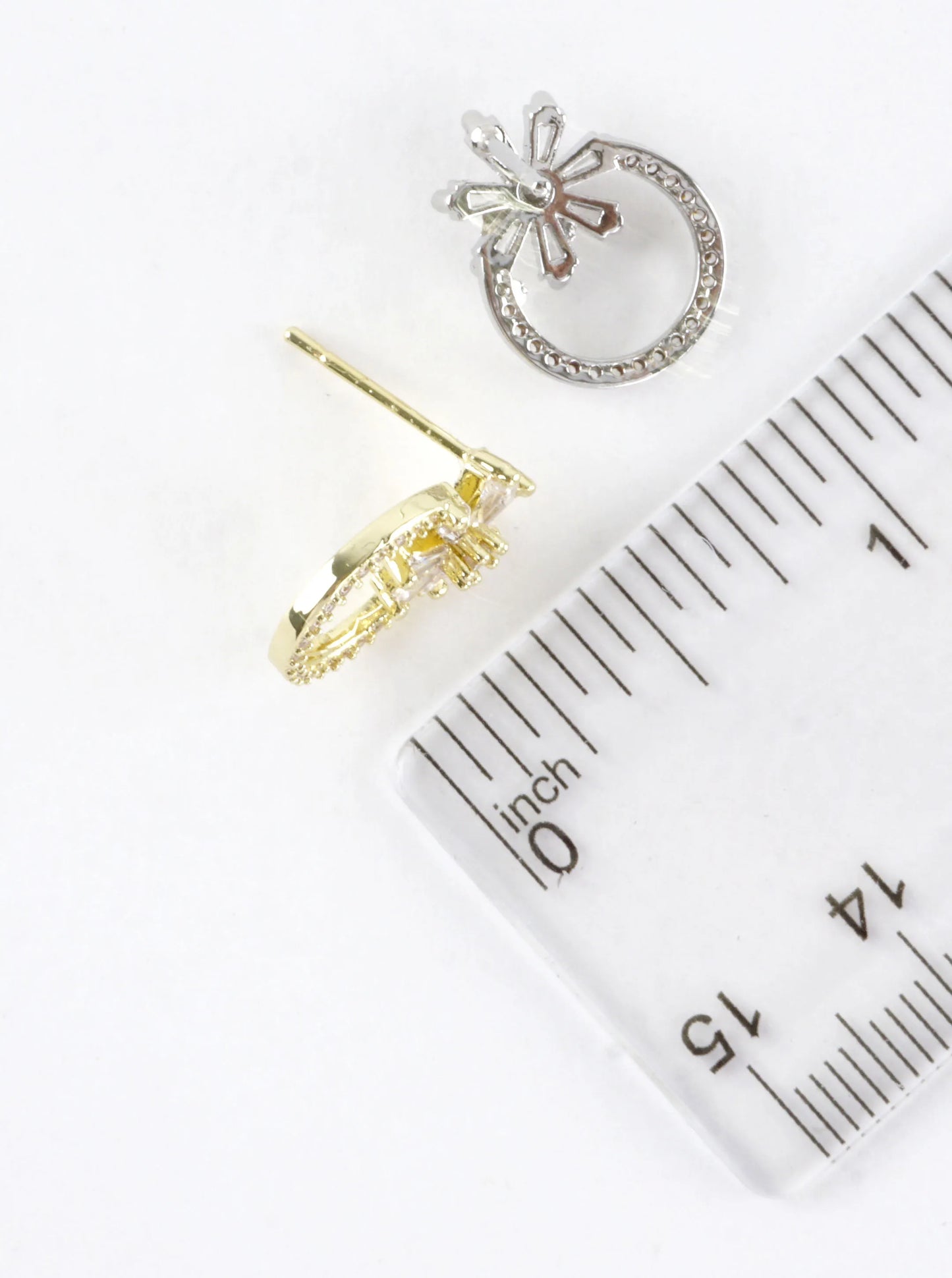 Cubic Zirconia Starburst Pave Circle Drop Earrings