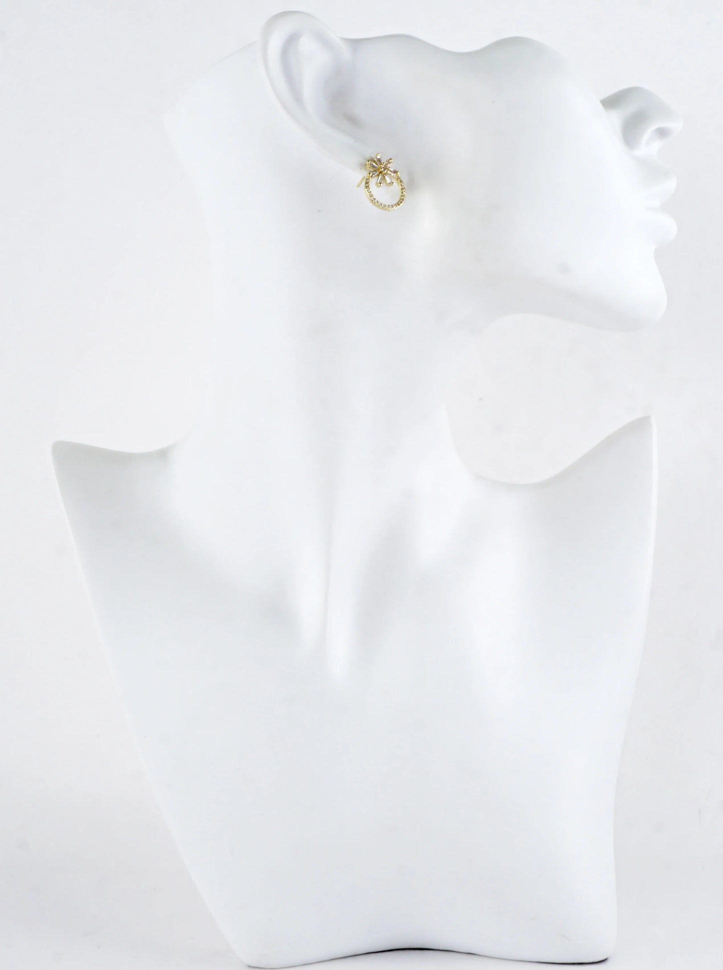 Cubic Zirconia Starburst Pave Circle Drop Earrings