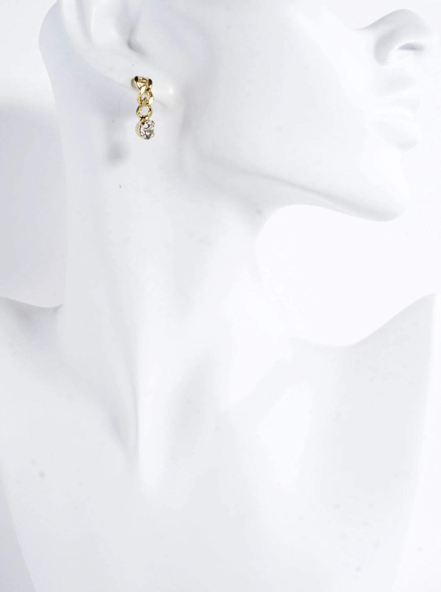Curb Chain Cubic Zirconia Drop Dangle Earrings