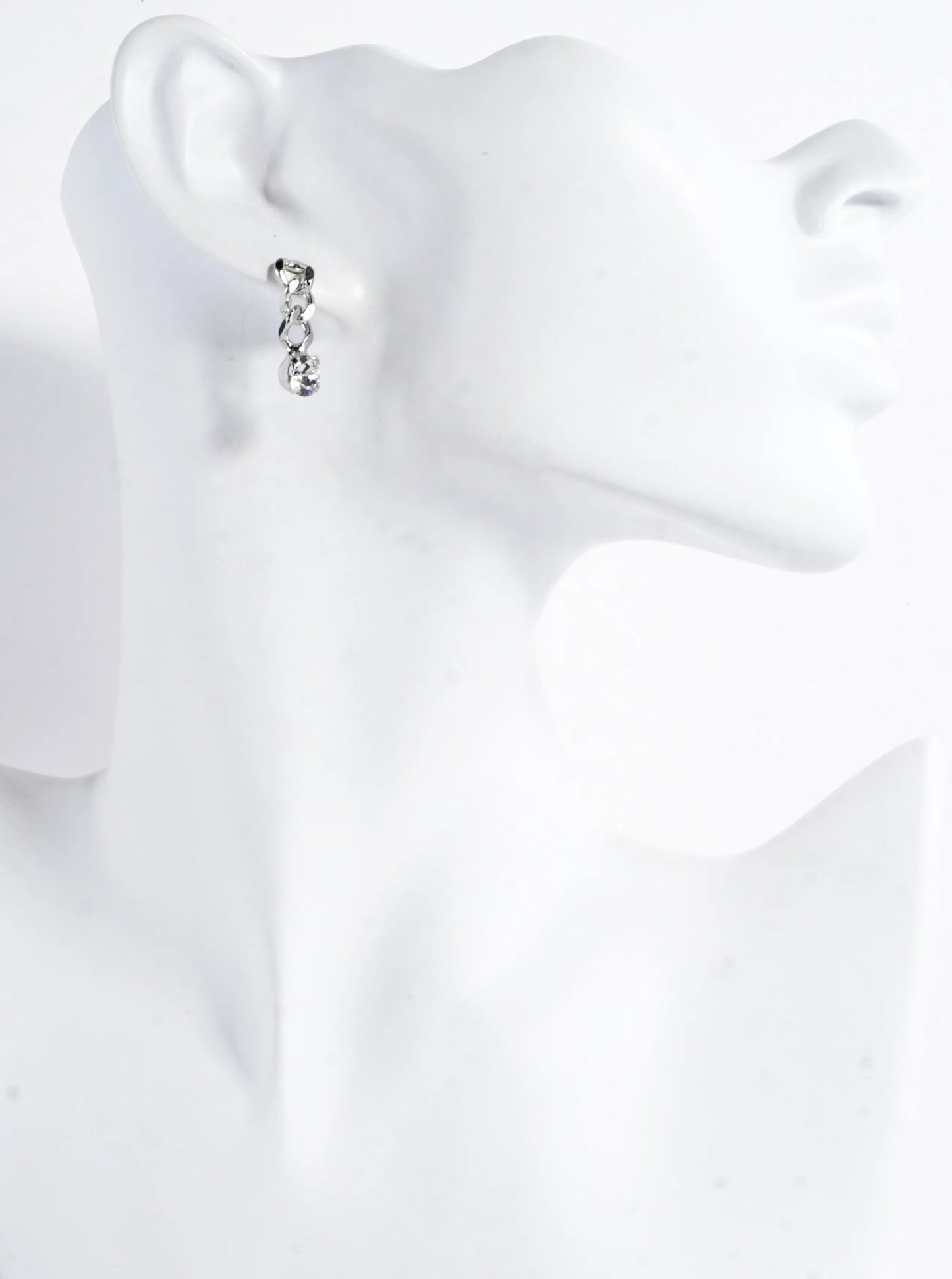 Curb Chain Cubic Zirconia Drop Dangle Earrings