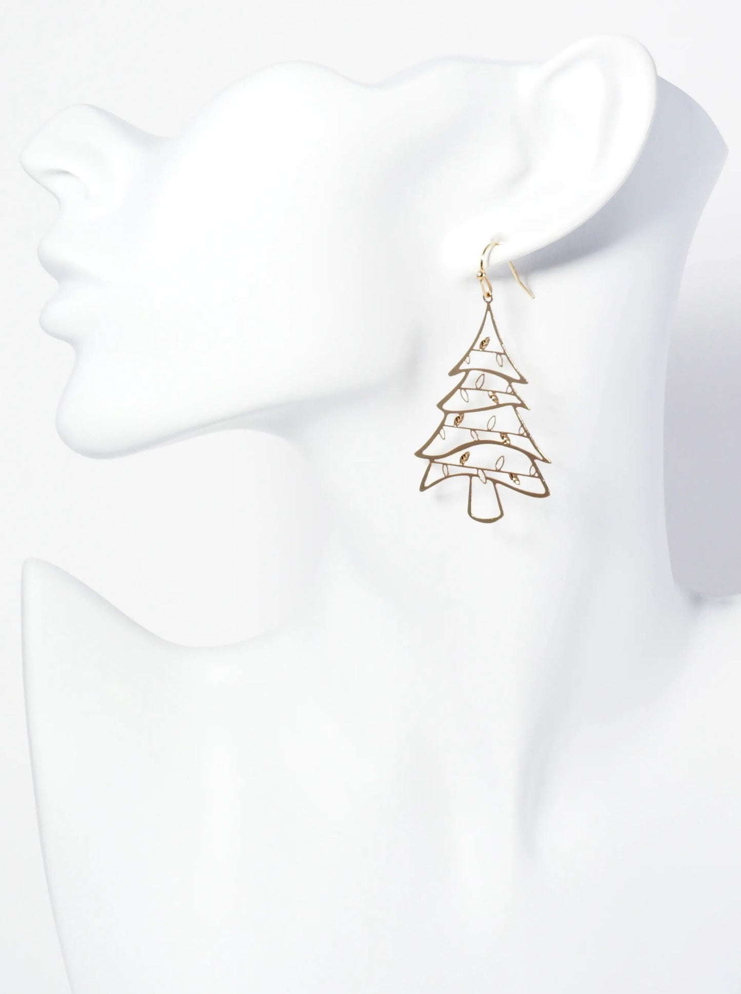 Cutout Lights Christmas Tree Lightweight Dangle Earrings