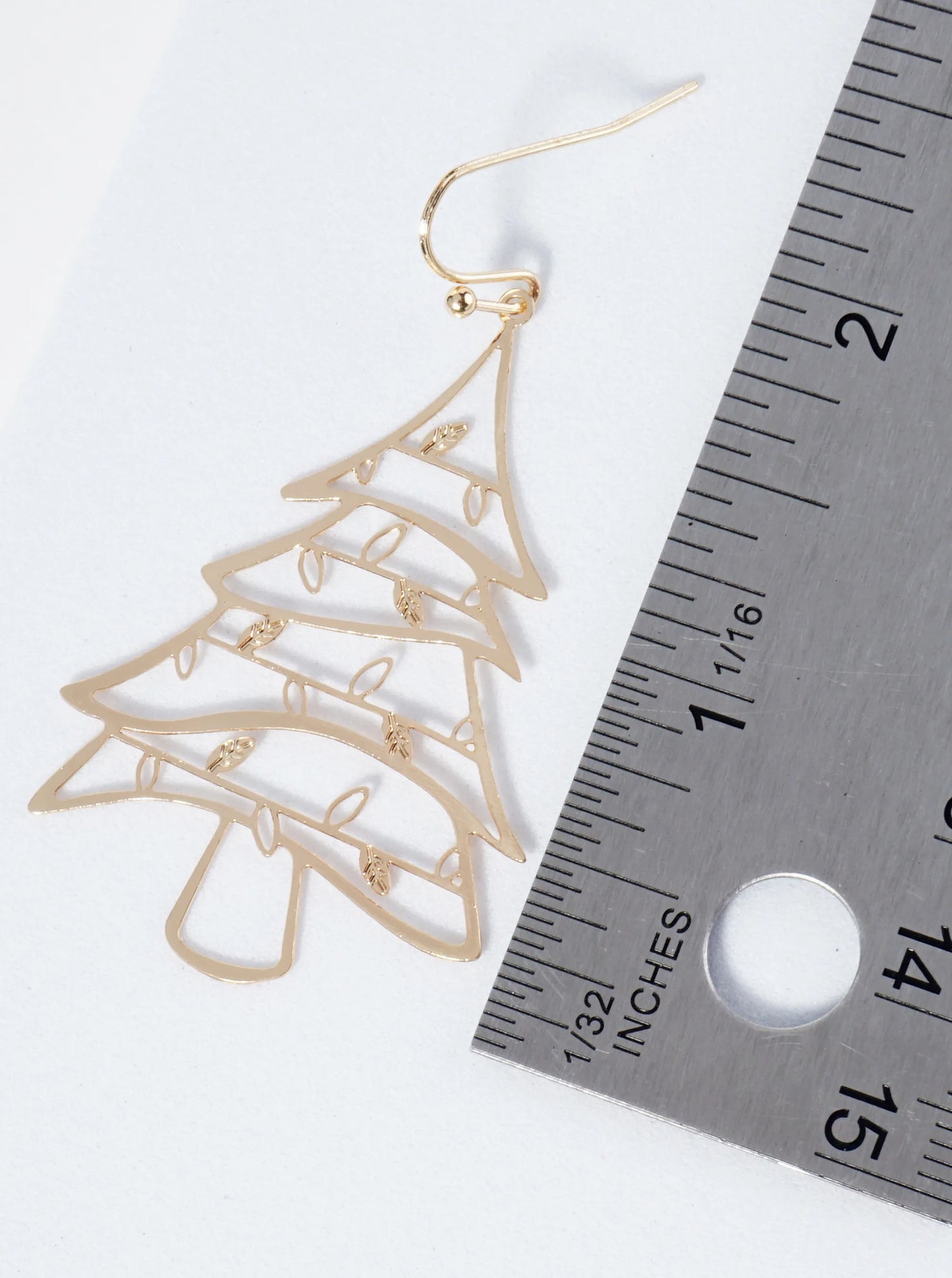 Cutout Lights Christmas Tree Lightweight Dangle Earrings