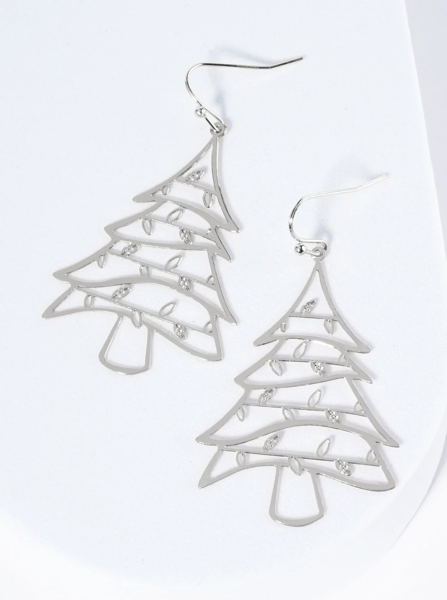Cutout Lights Christmas Tree Lightweight Dangle Earrings