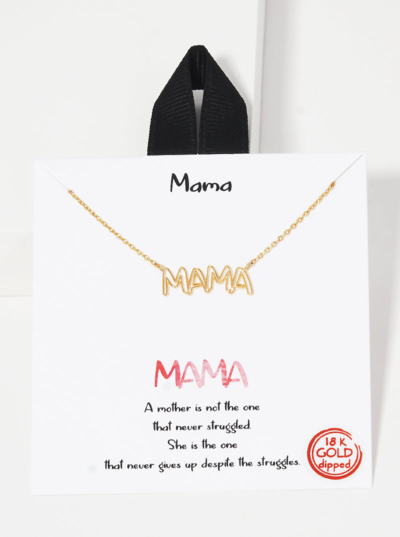 Cutout Mama Pendant 18K-Gold-Dipped Necklace