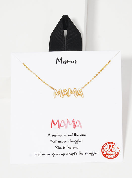 Cutout Mama Pendant 18K-Gold-Dipped Necklace