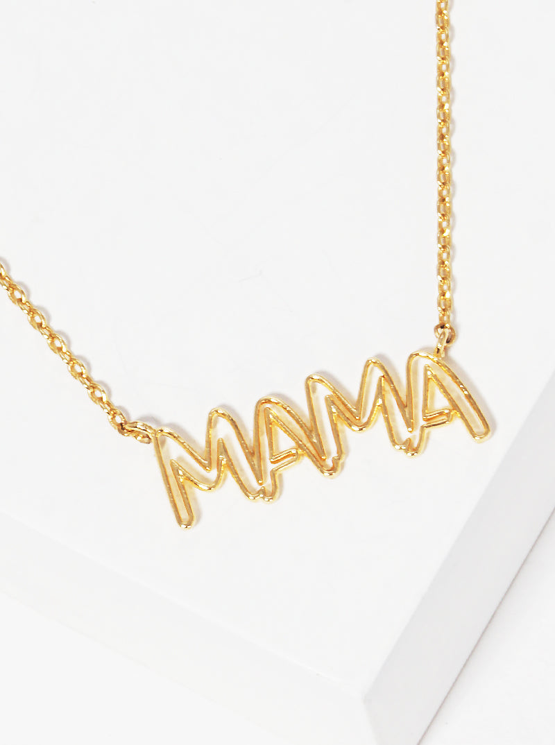 Cutout Mama Pendant 18K-Gold-Dipped Necklace