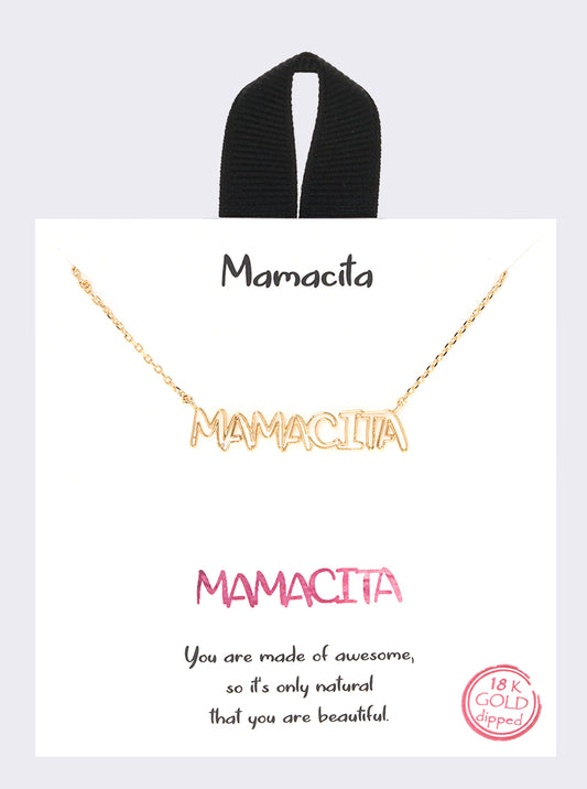 Cutout Mamacita Pendant 18K-Gold-Dipped Necklace