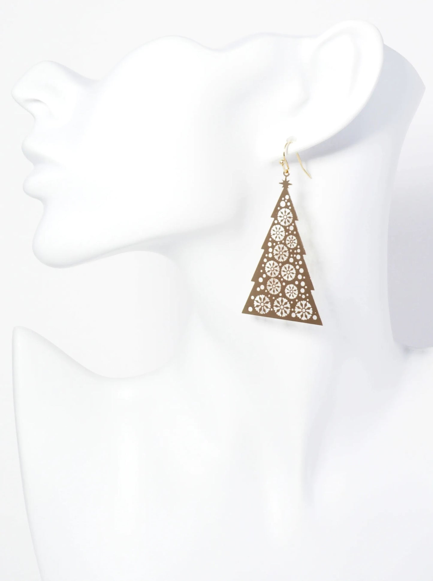 Cutout Snowflakes Christmas Tree Dangle Earrings