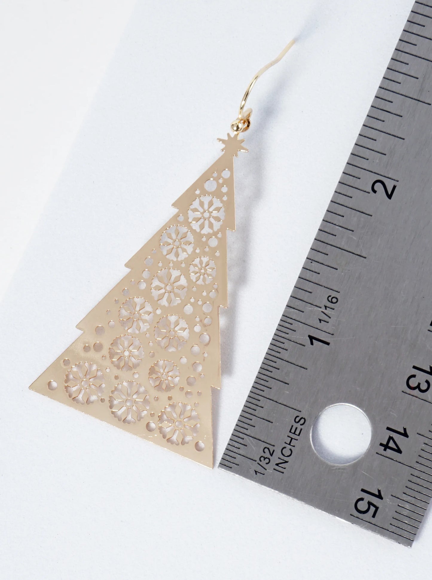 Cutout Snowflakes Christmas Tree Dangle Earrings