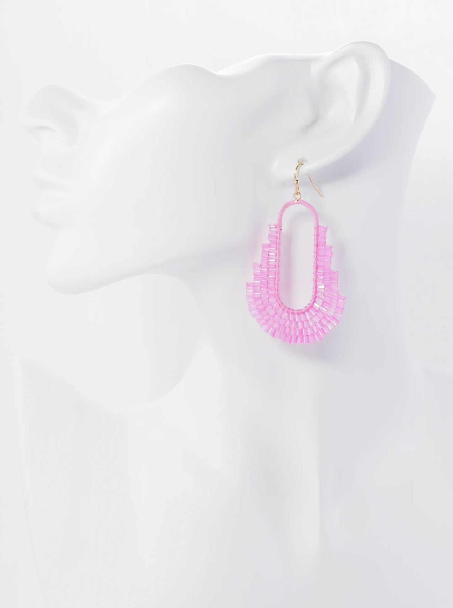 Cylinder Beaded Geometric Shape Drop Dangle Earrings
