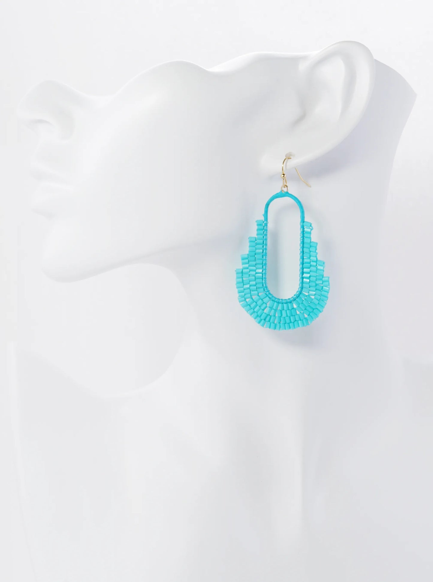 Cylinder Beaded Geometric Shape Drop Dangle Earrings