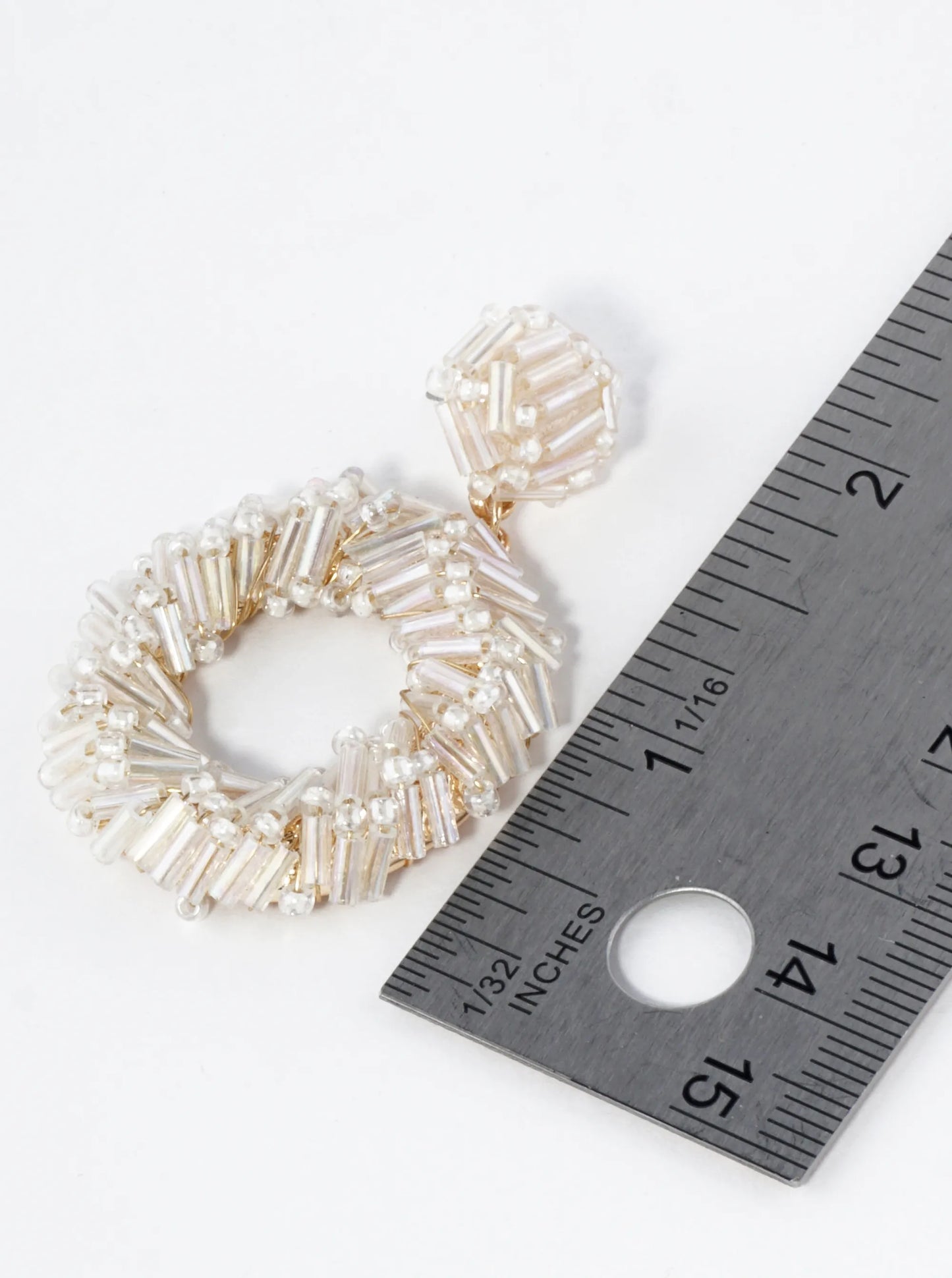 Cylinder Beads Wired Circle Dangle Drop Earrings