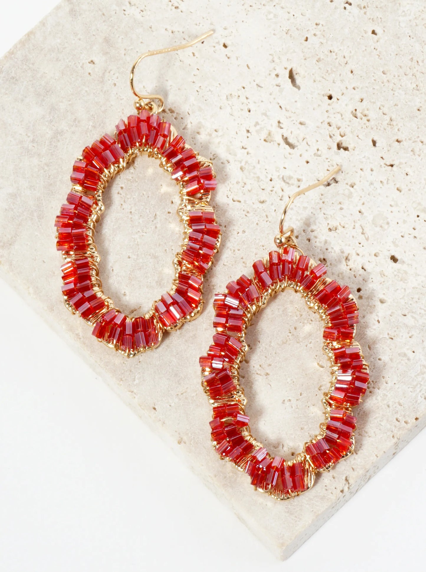 Cylinder Beaded Cloud Shaped Dangle Earrings