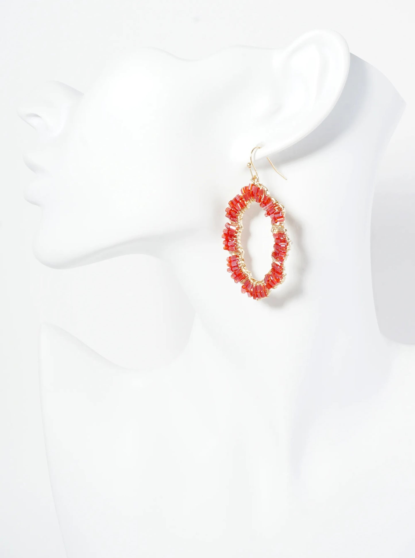 Cylinder Beaded Cloud Shaped Dangle Earrings