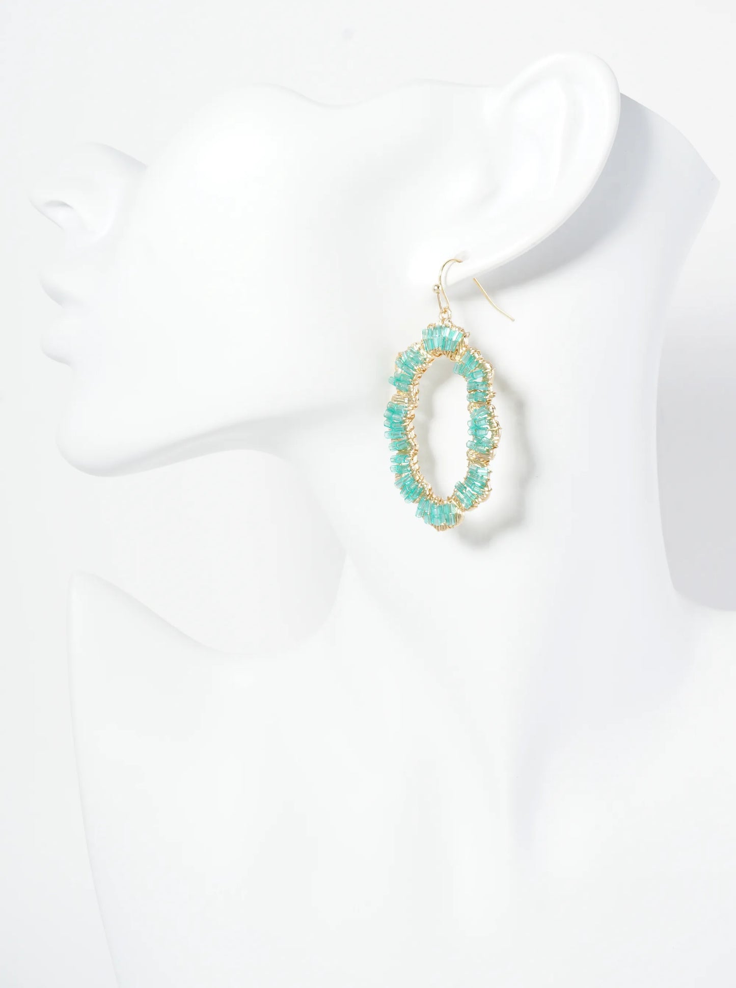 Cylinder Beaded Cloud Shaped Dangle Earrings