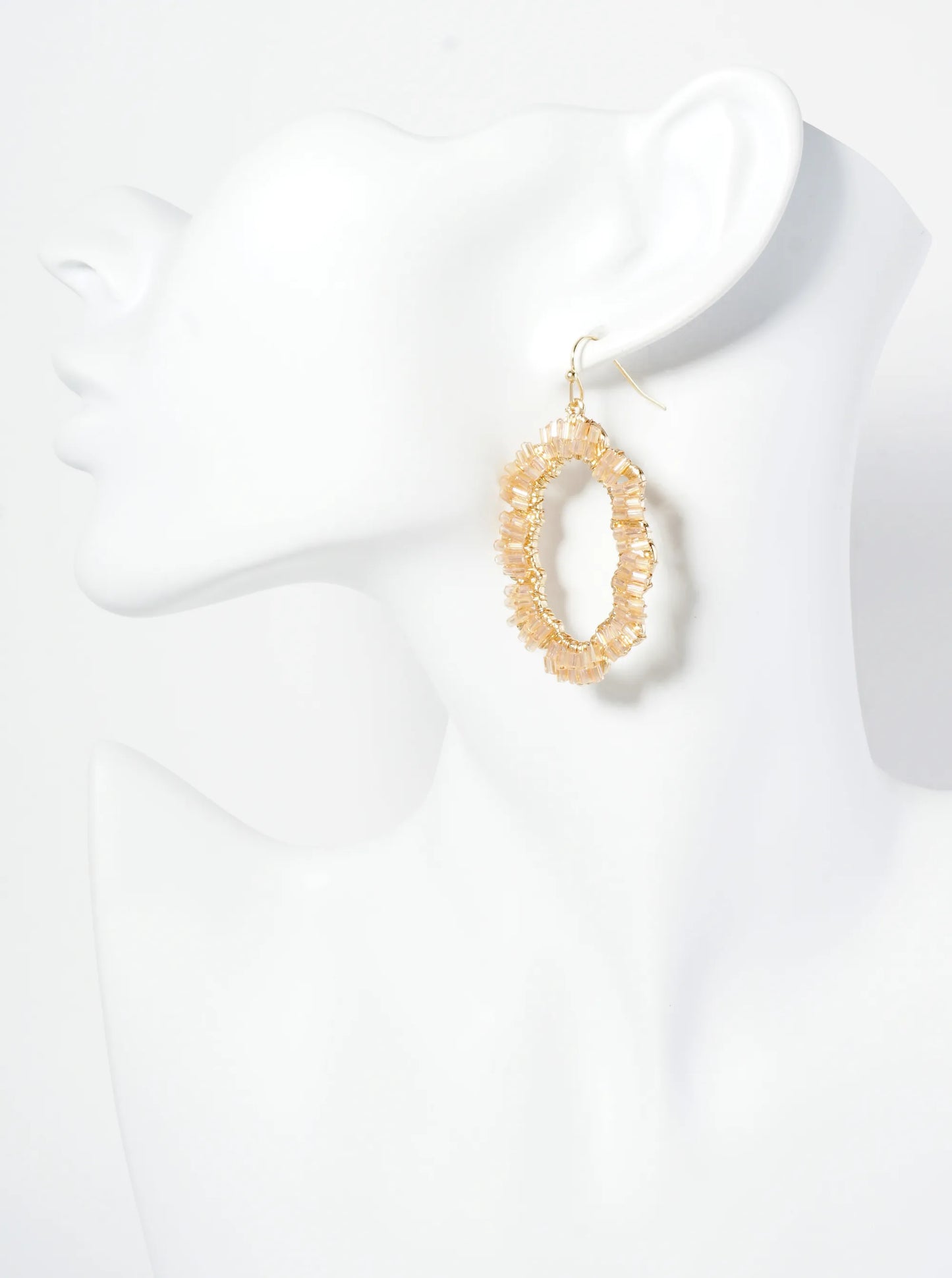 Cylinder Beaded Cloud Shaped Dangle Earrings