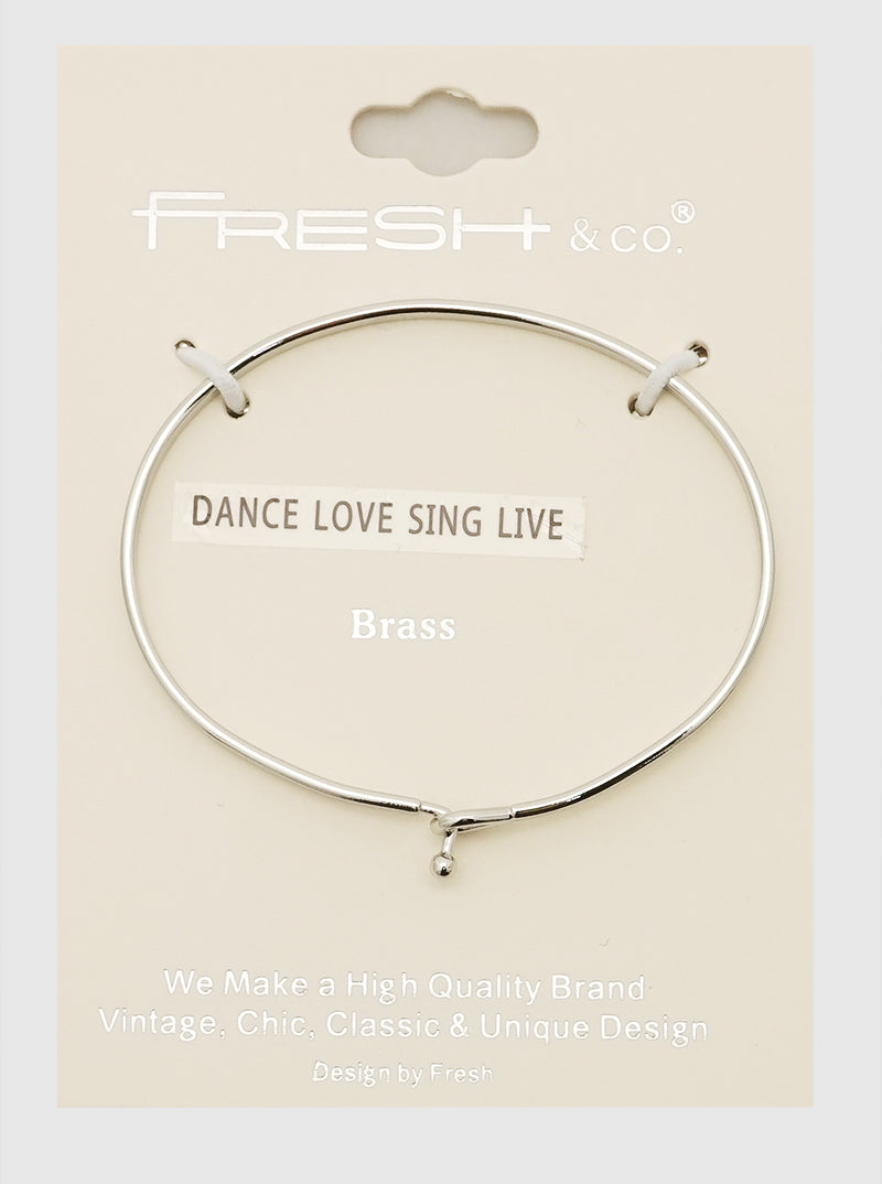 DANCE LOVE SING LIVE ENGRAVED BANGLE BRACELETS
