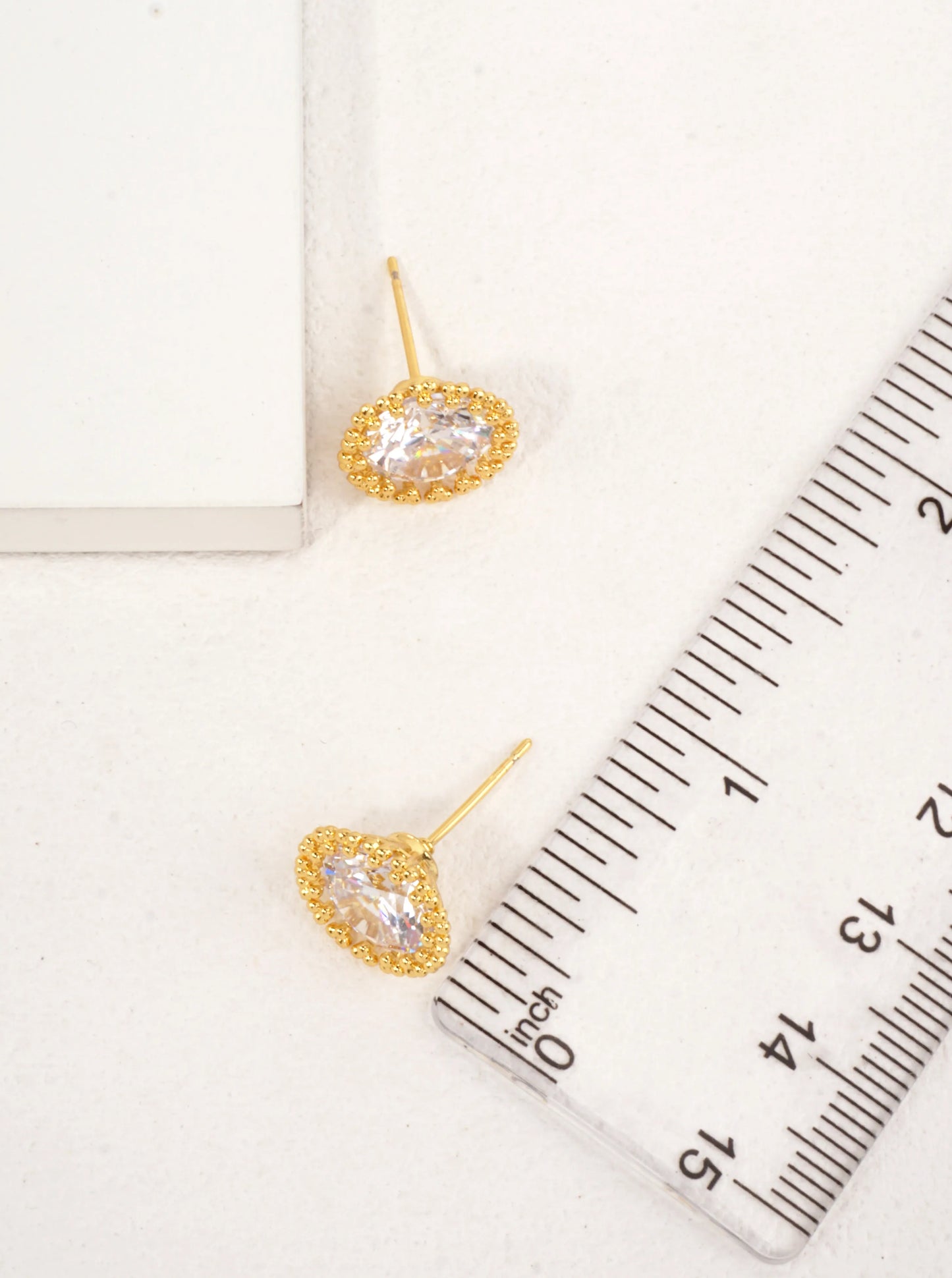 14K-Gold Dipped Halo Crystal Stud Earrings
