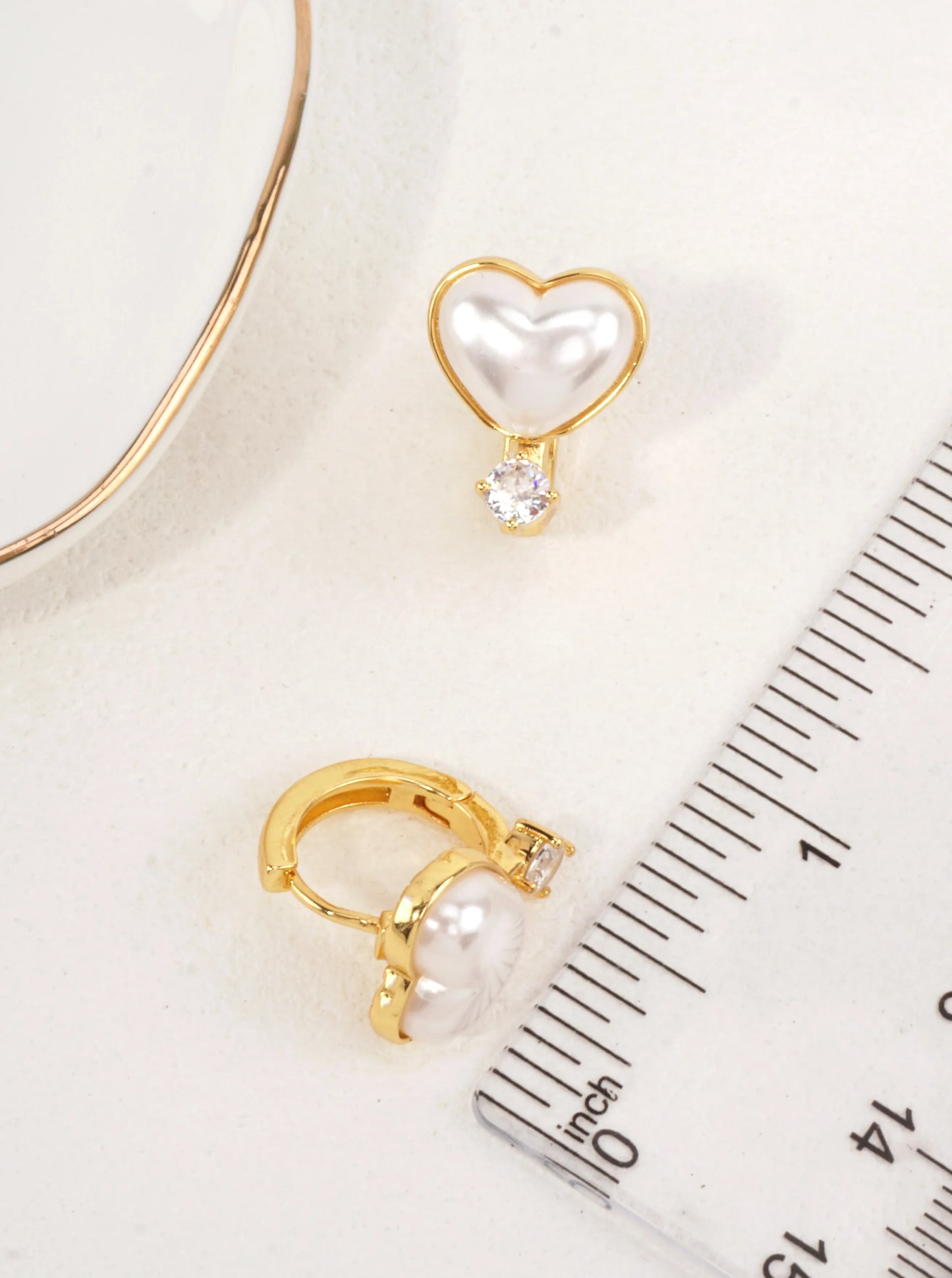 14K-Gold Dipped Romantic Heart Huggie Earrings
