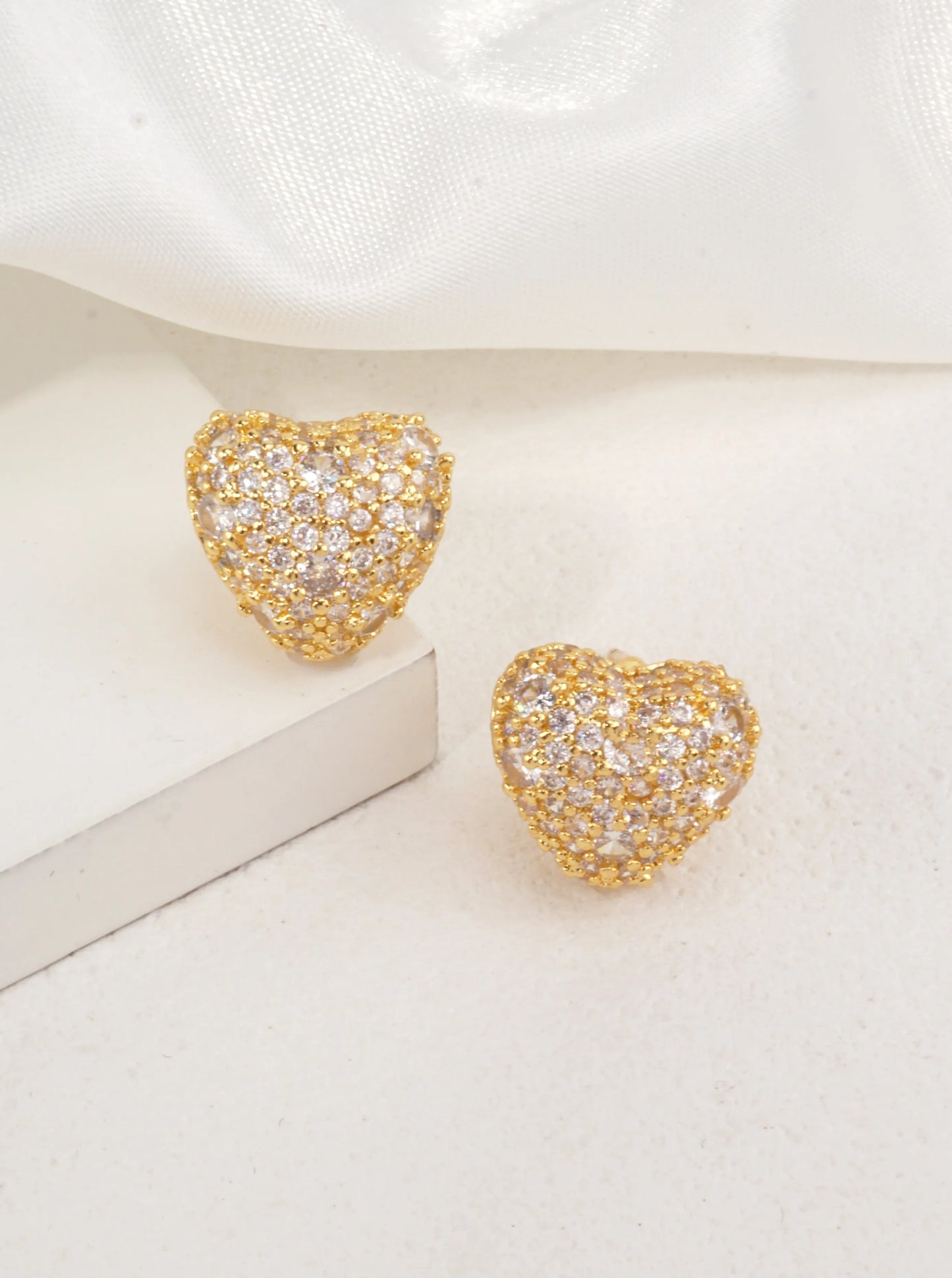 14K Gold Dipped Glam Heart Studs