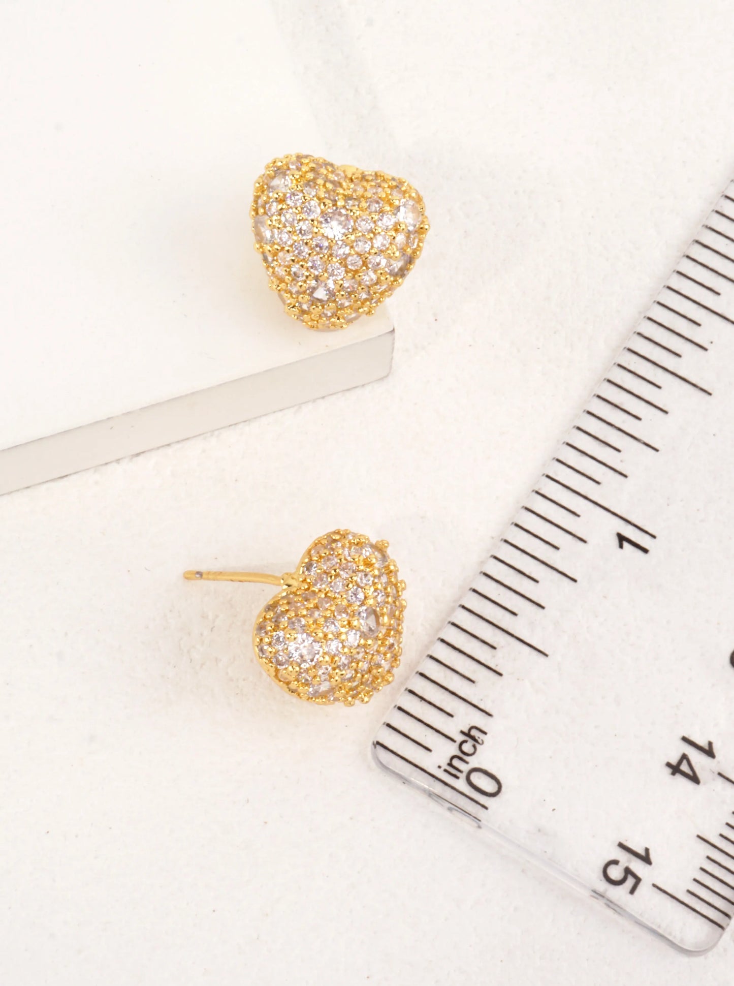 14K Gold Dipped Glam Heart Studs