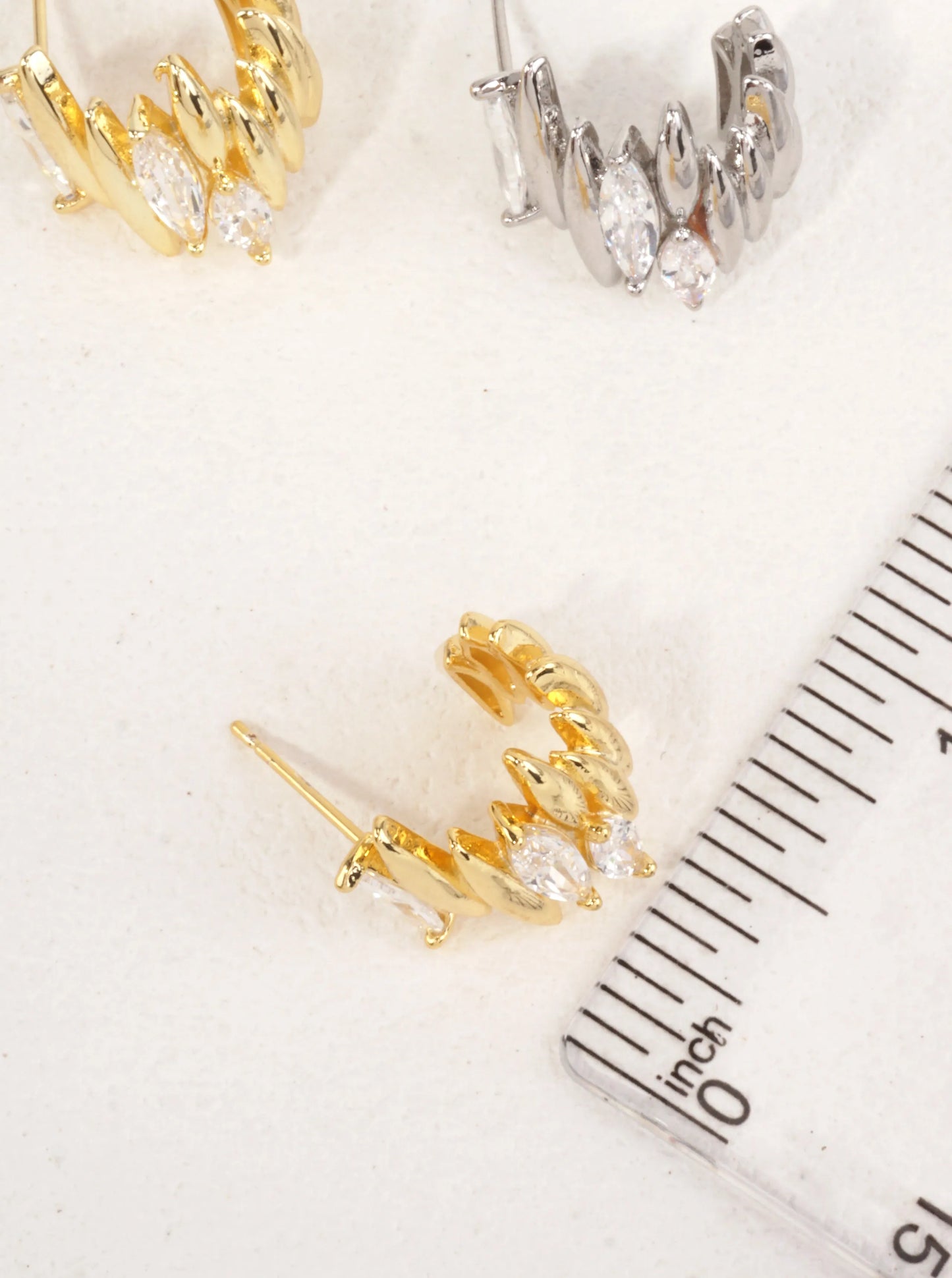 14K-Gold Dipped Marquise CZ Earrings
