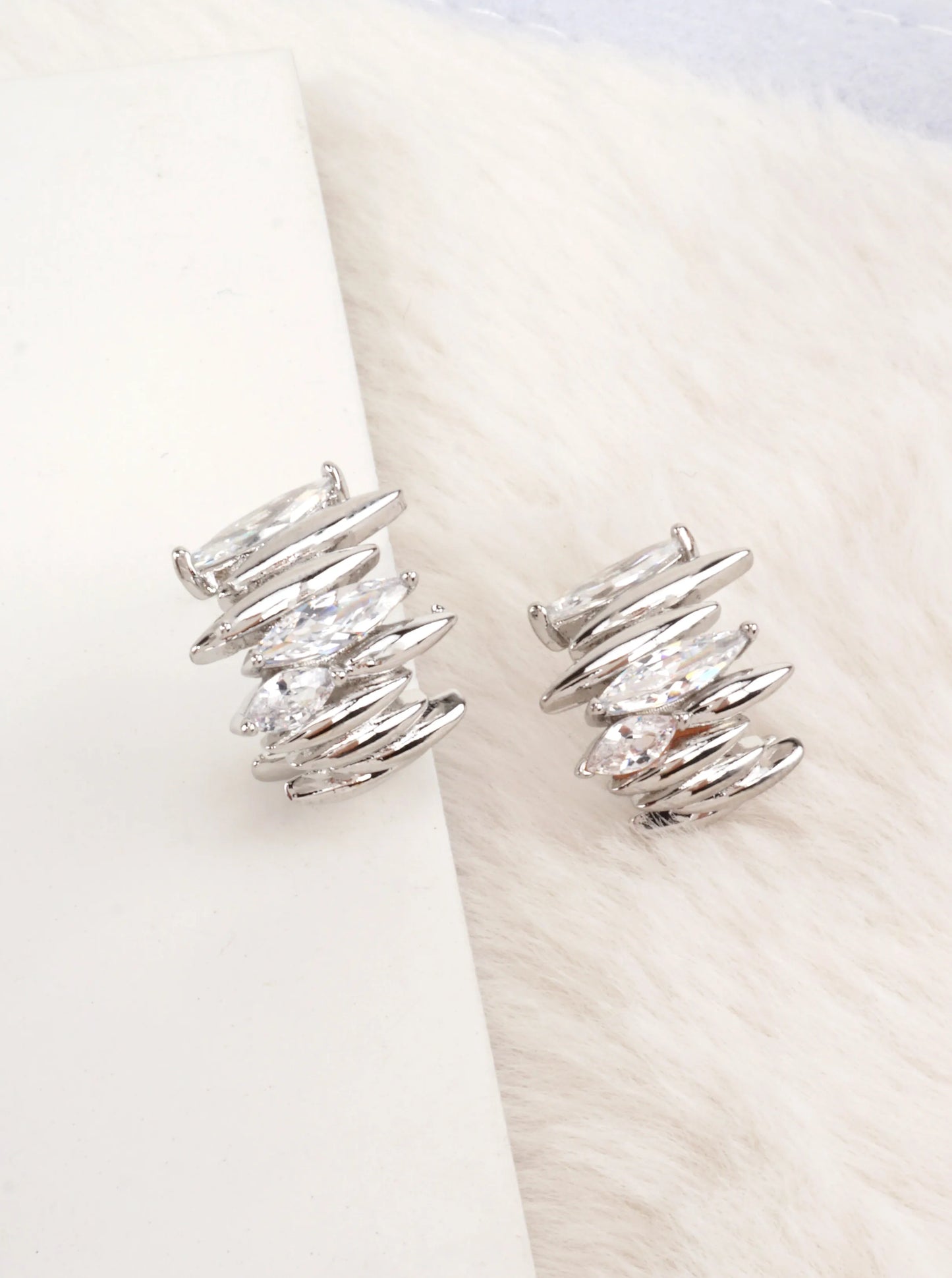 14K-Gold Dipped Marquise CZ Earrings