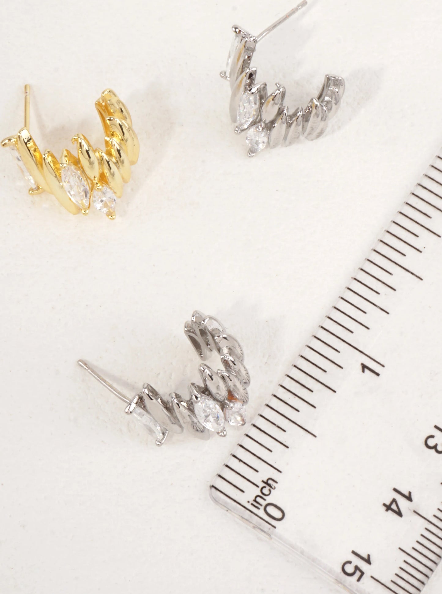14K-Gold Dipped Marquise CZ Earrings