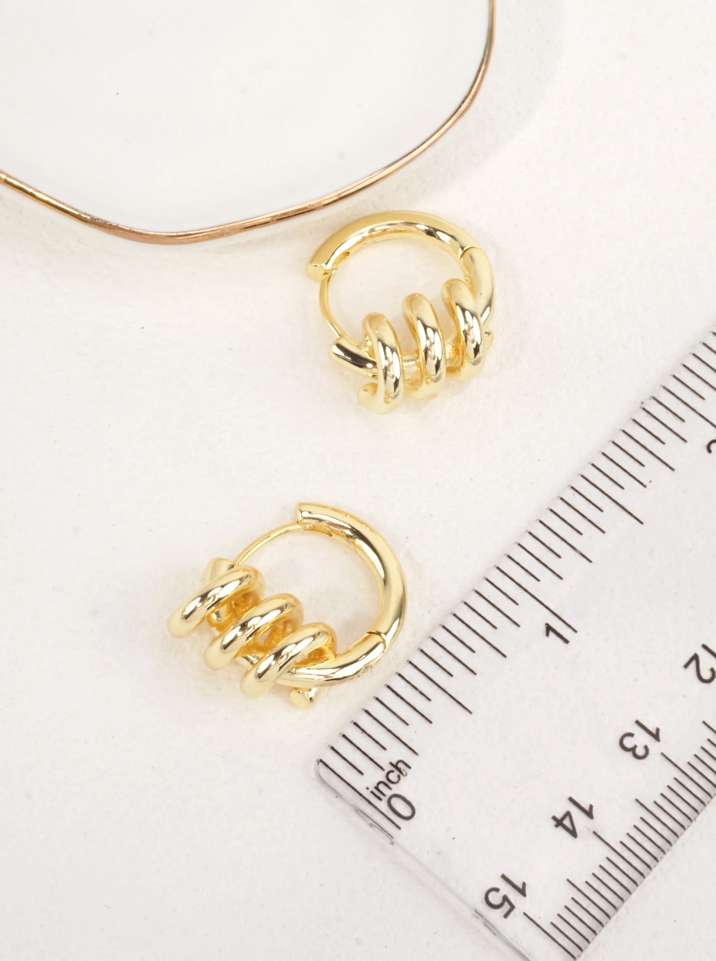 14K-Gold Dipped Modern Spiral Hoops