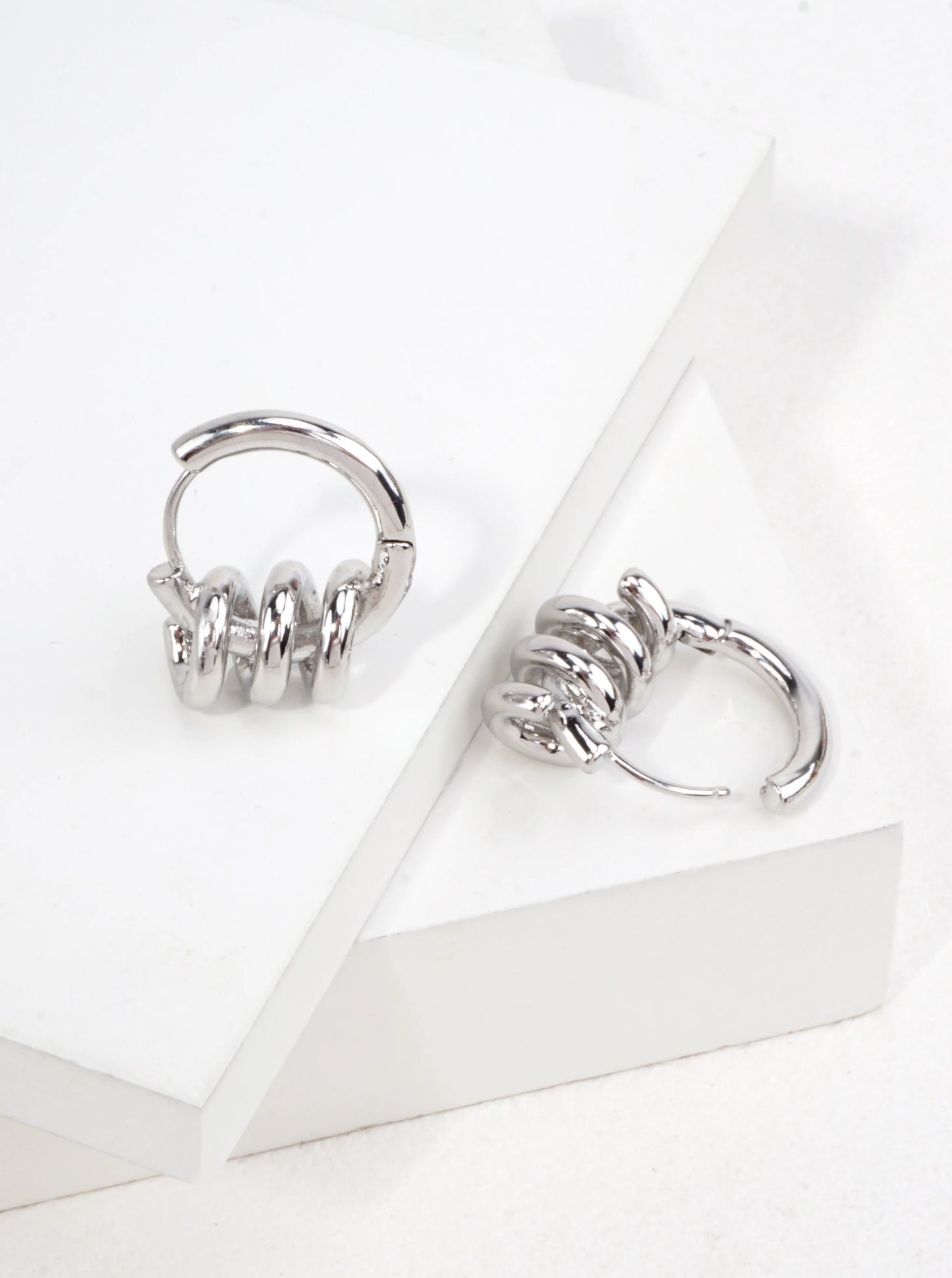 14K-Gold Dipped Modern Spiral Hoops