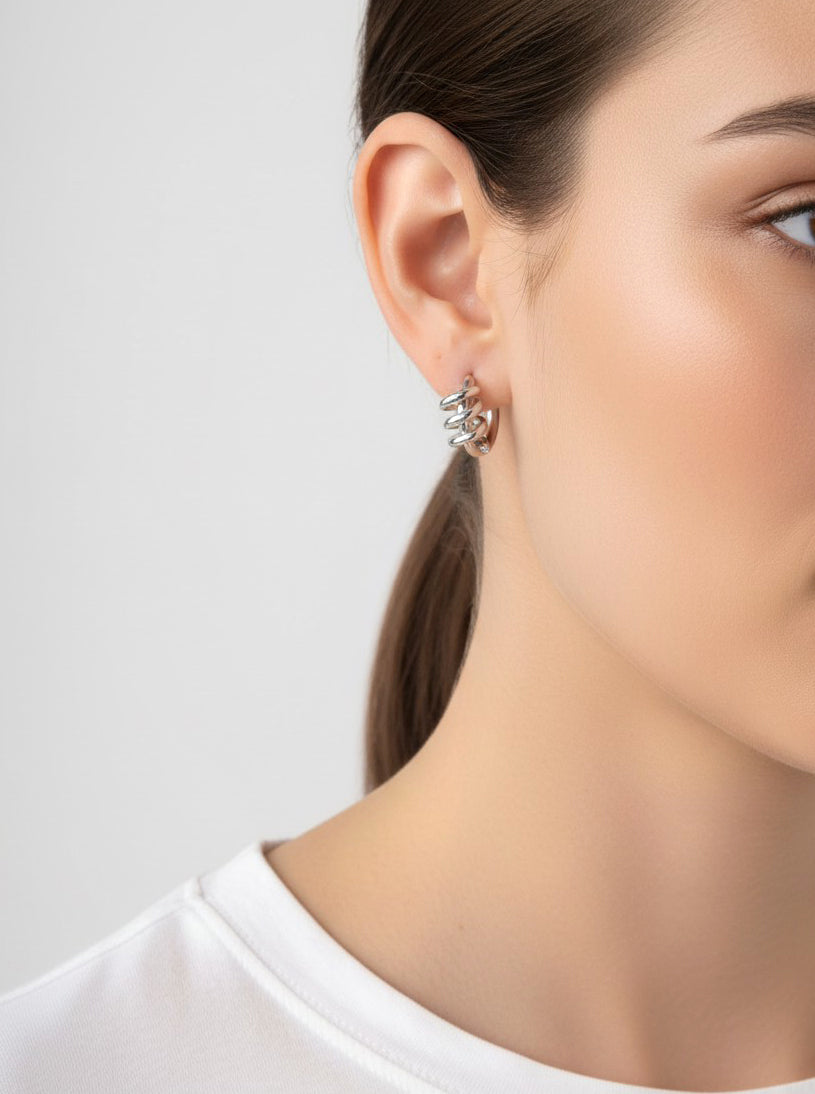 14K-Gold Dipped Modern Spiral Hoops